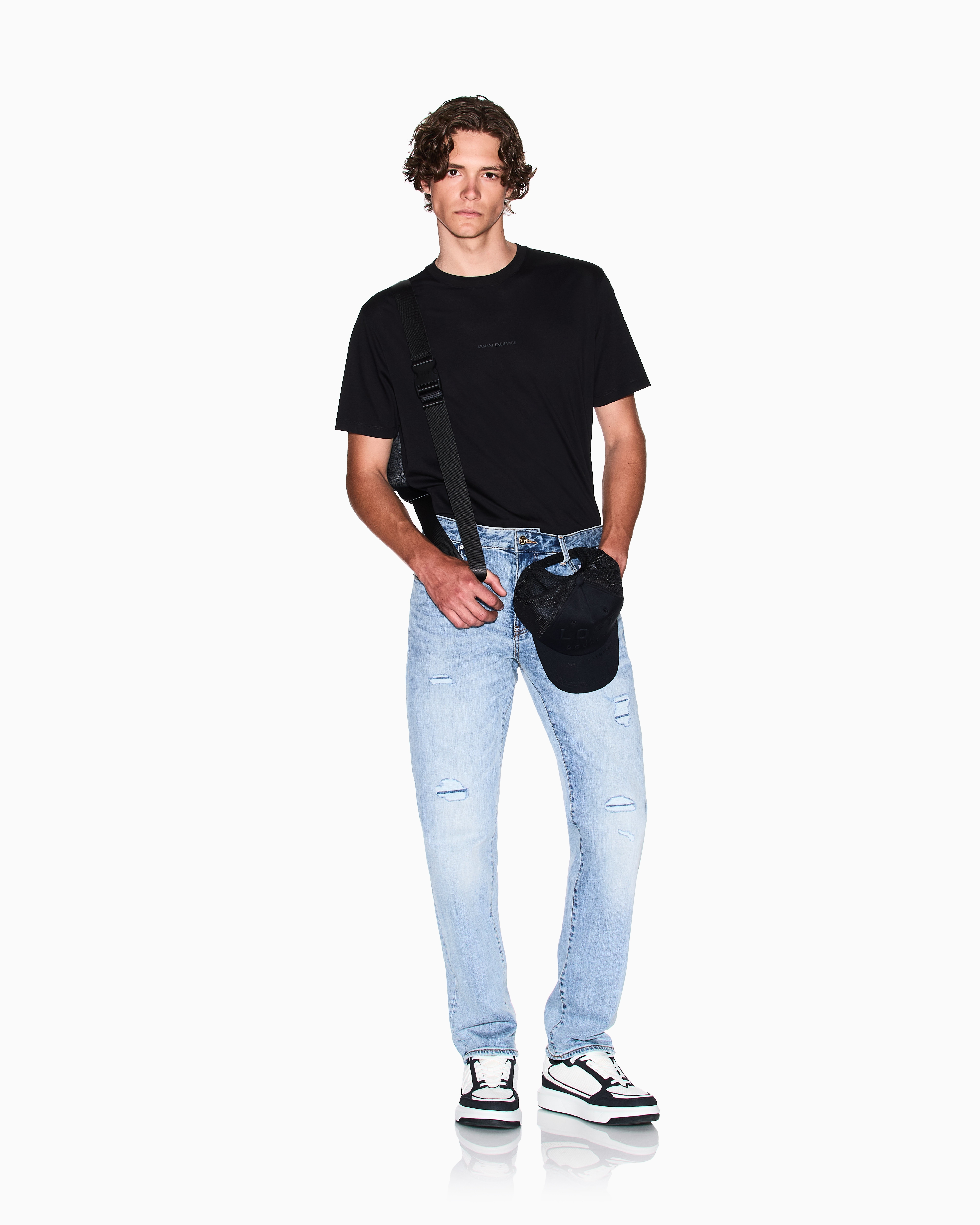 Armani Exchange - Regular fit mercerised cotton T-shirt, Man, Black, Size: