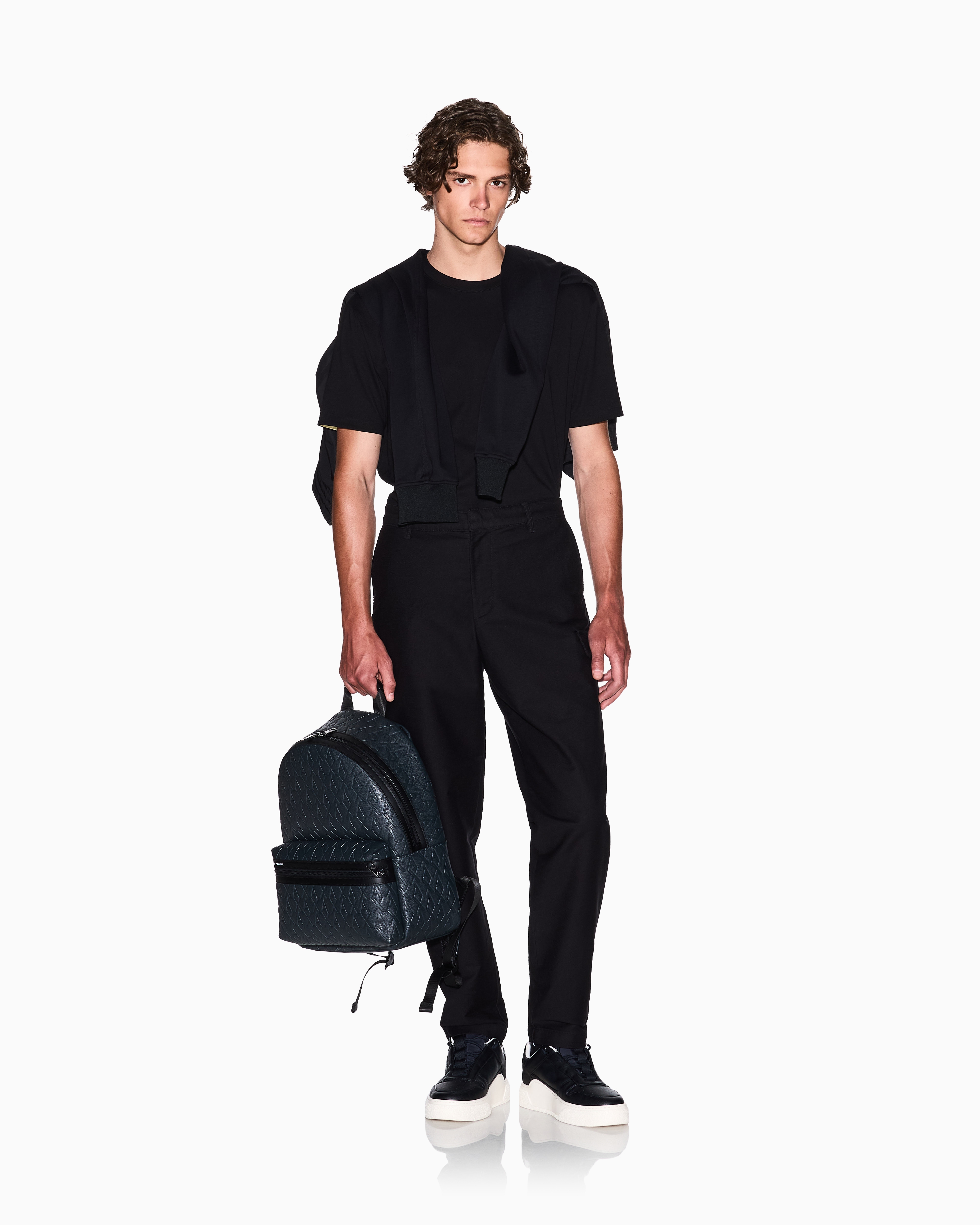 Armani Exchange - Double effect short-sleeved sweatshirt, Man, Black, Size: