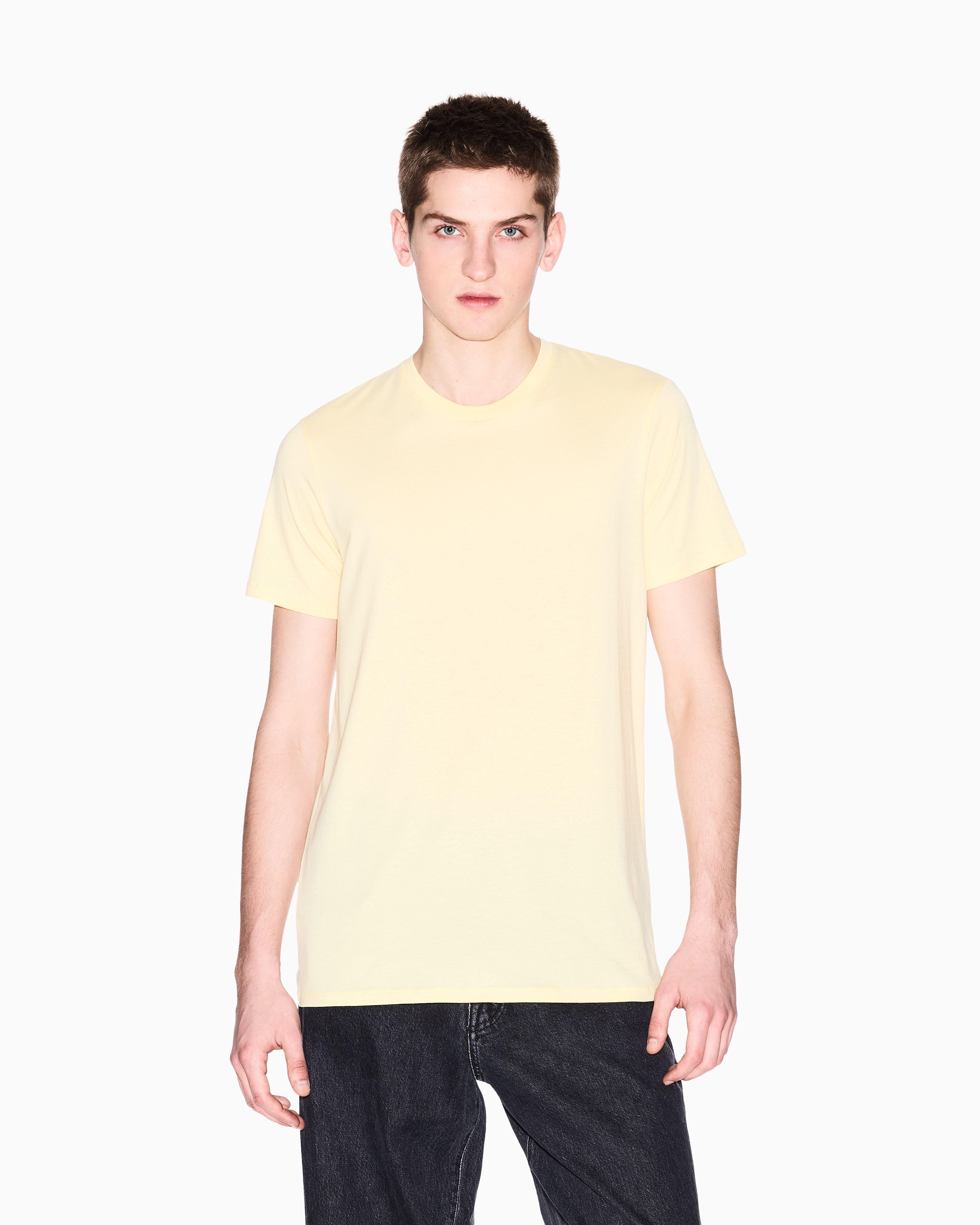 Armani Exchange - Slim fit Pima cotton T-shirt, Man, Yellow, Size: