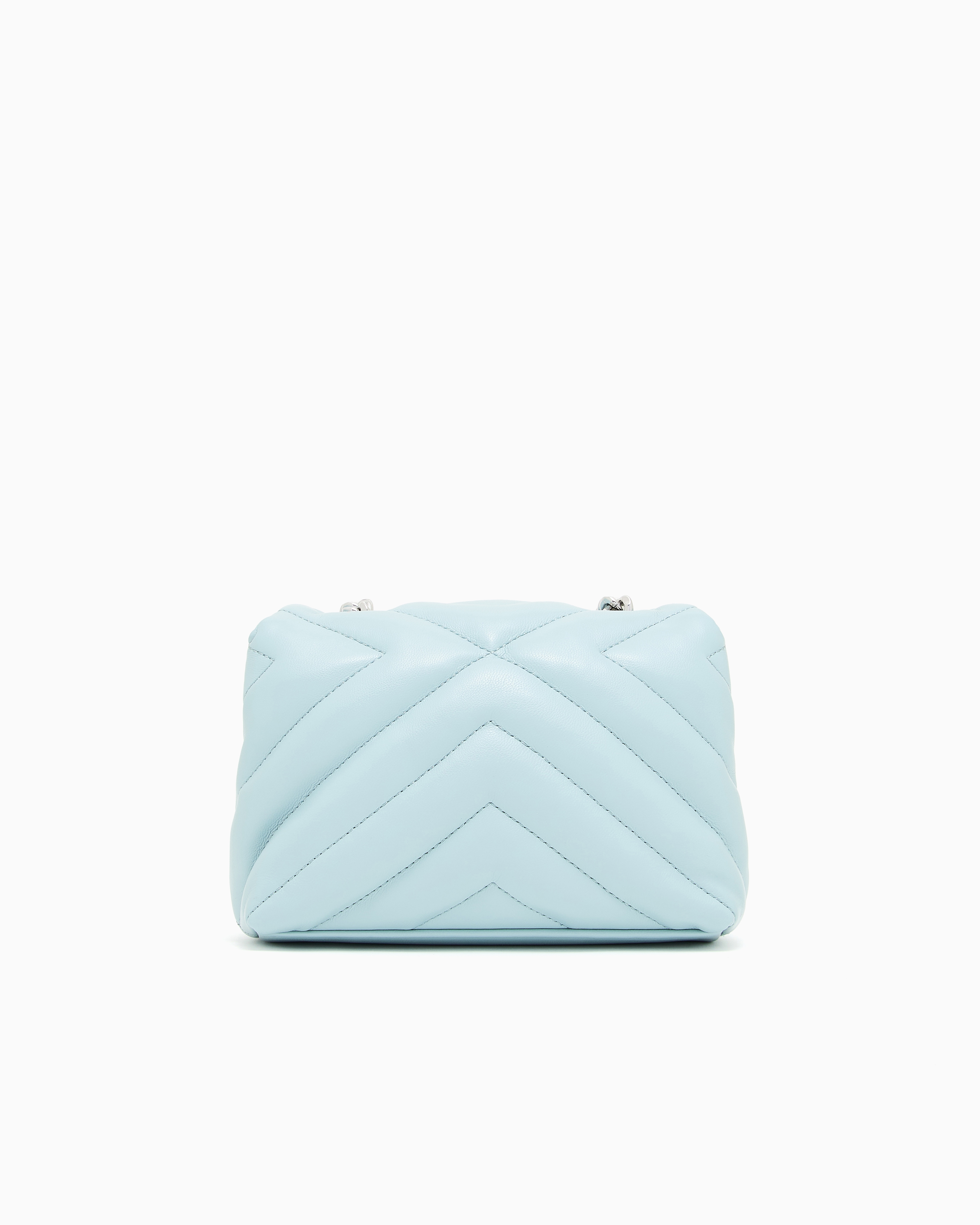 Armani Exchange Small Shoulder Bag With Quilted Workmanship In Light Blue