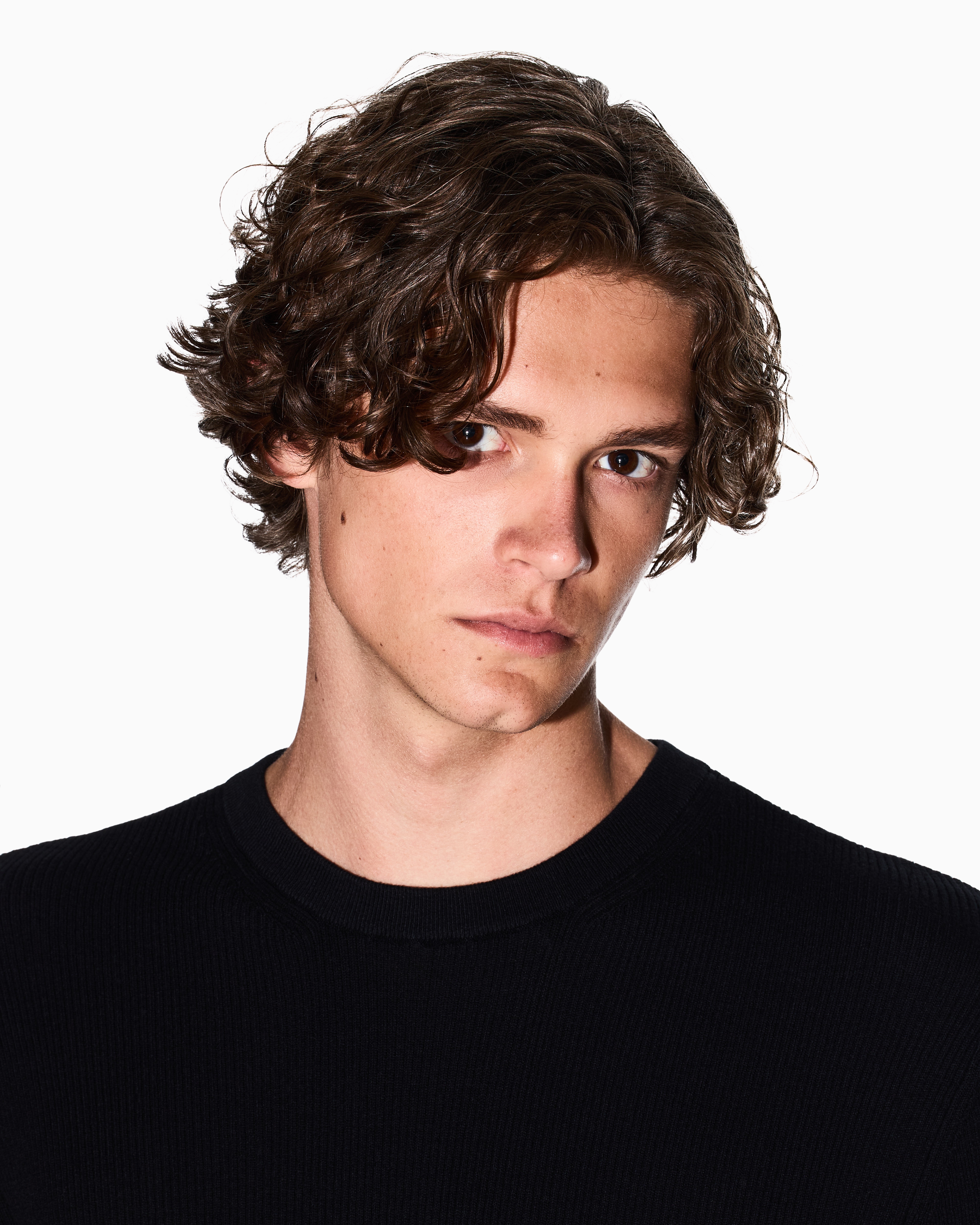 Armani Exchange - Cotton crew neck sweater, Man, Black, Size: