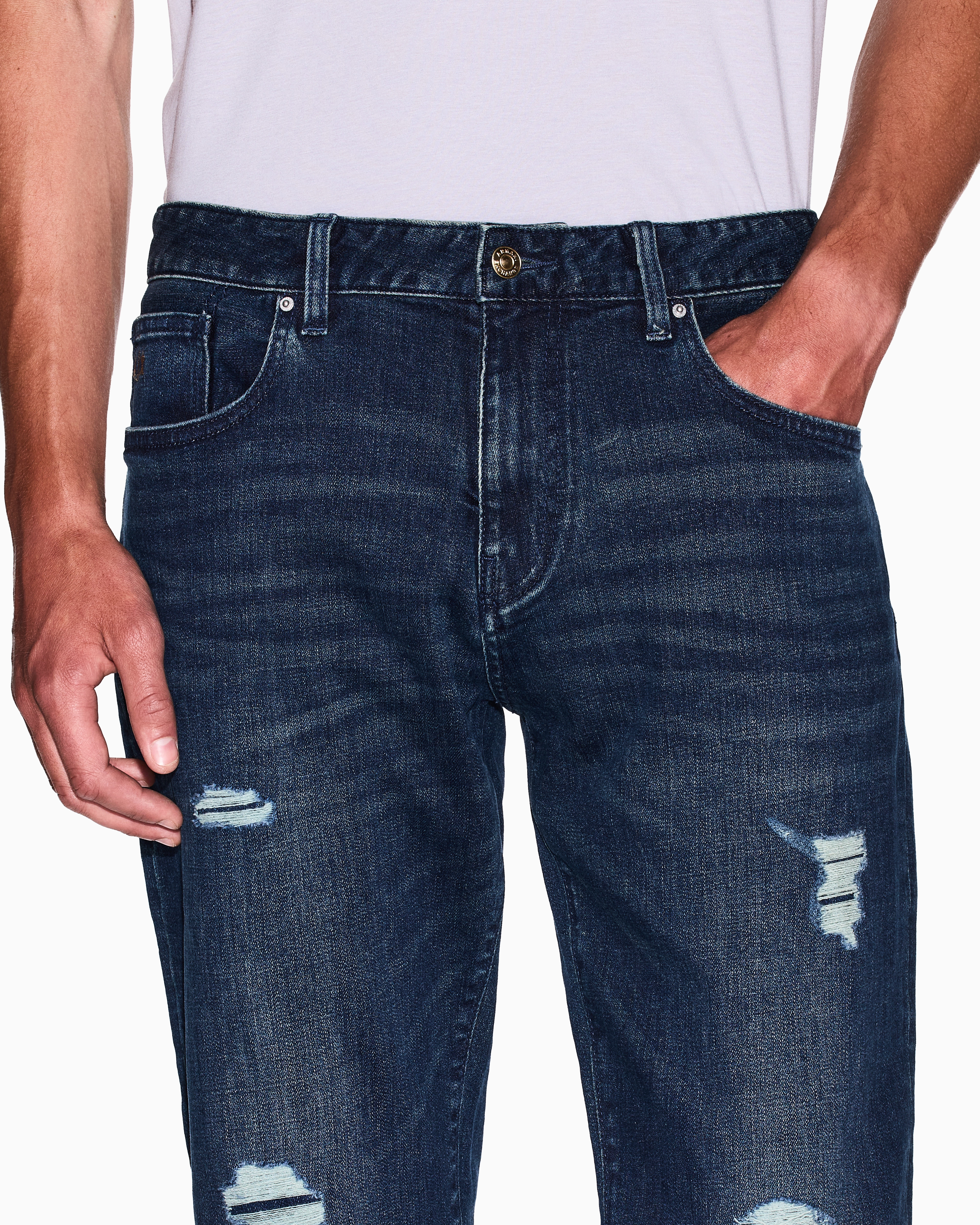 Armani Exchange -  J13 slim fit jeans cotton denim, Man, Blue, Size: