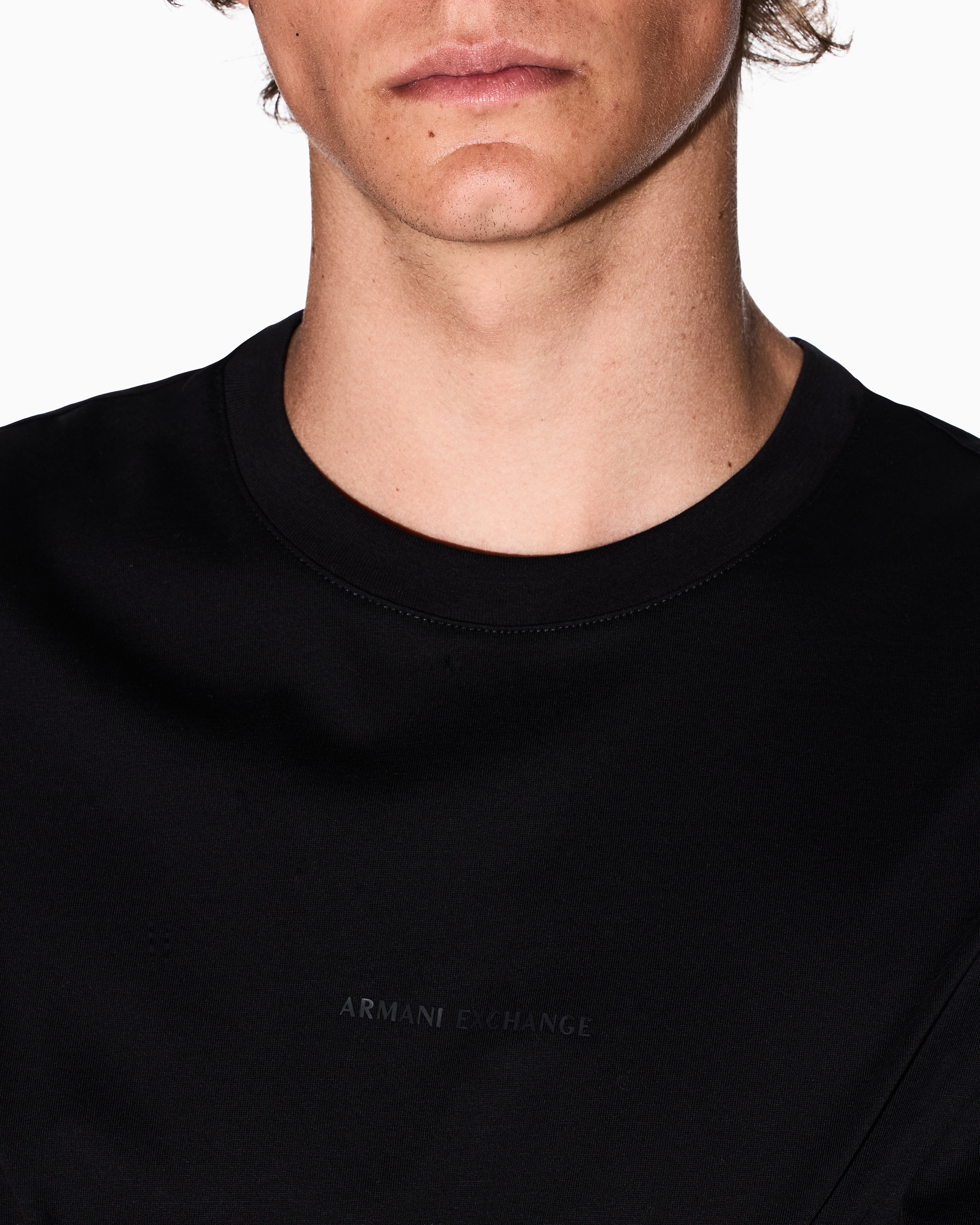 Armani Exchange - Regular fit mercerised cotton T-shirt, Man, Black, Size: