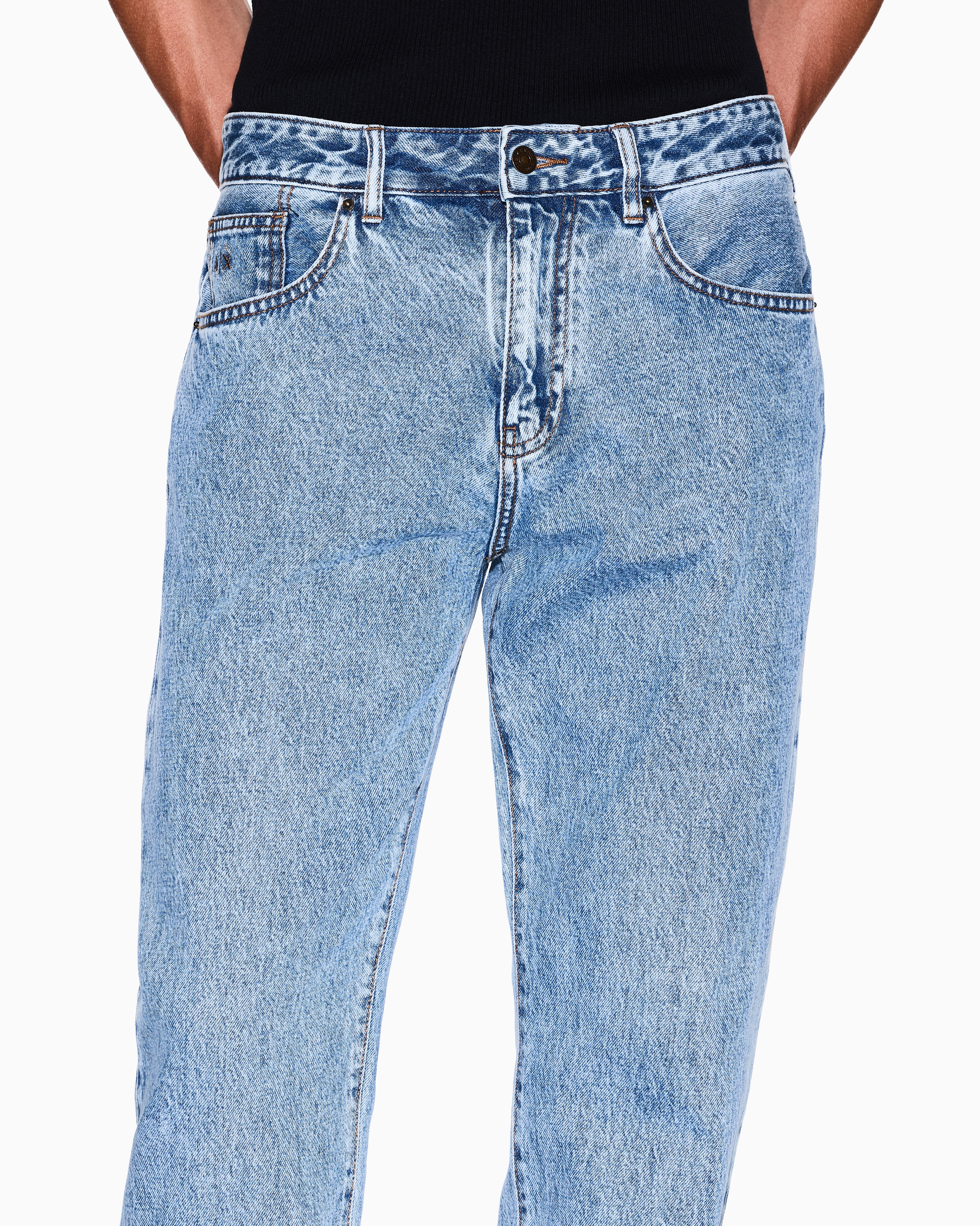Armani Exchange -  J13 slim fit jeans cotton denim, Man, Blue, Size: