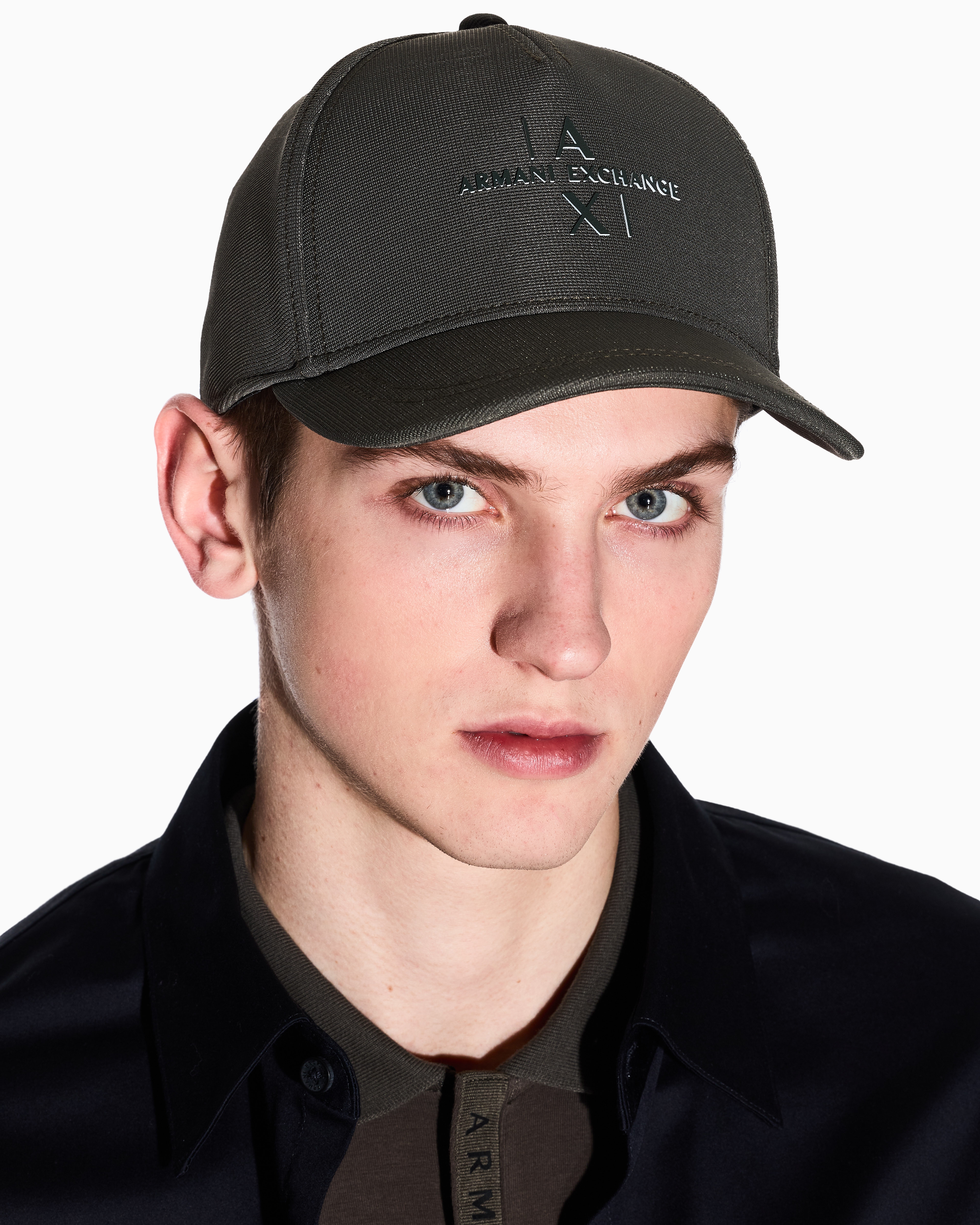 Armani Exchange - Cap with visor and logo, Man, Green, Size: