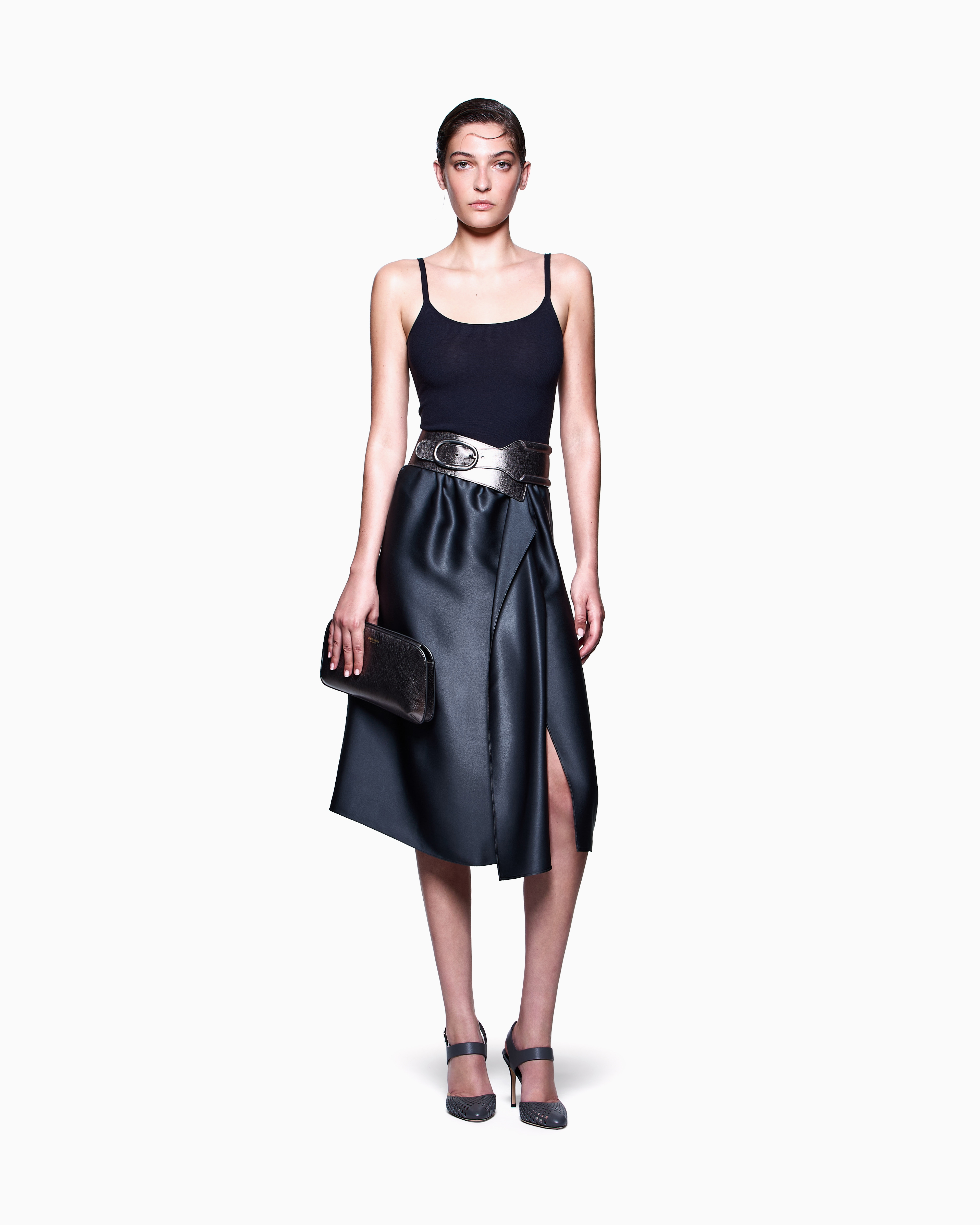 Giorgio Armani Viscose Ottoman Top In Grey