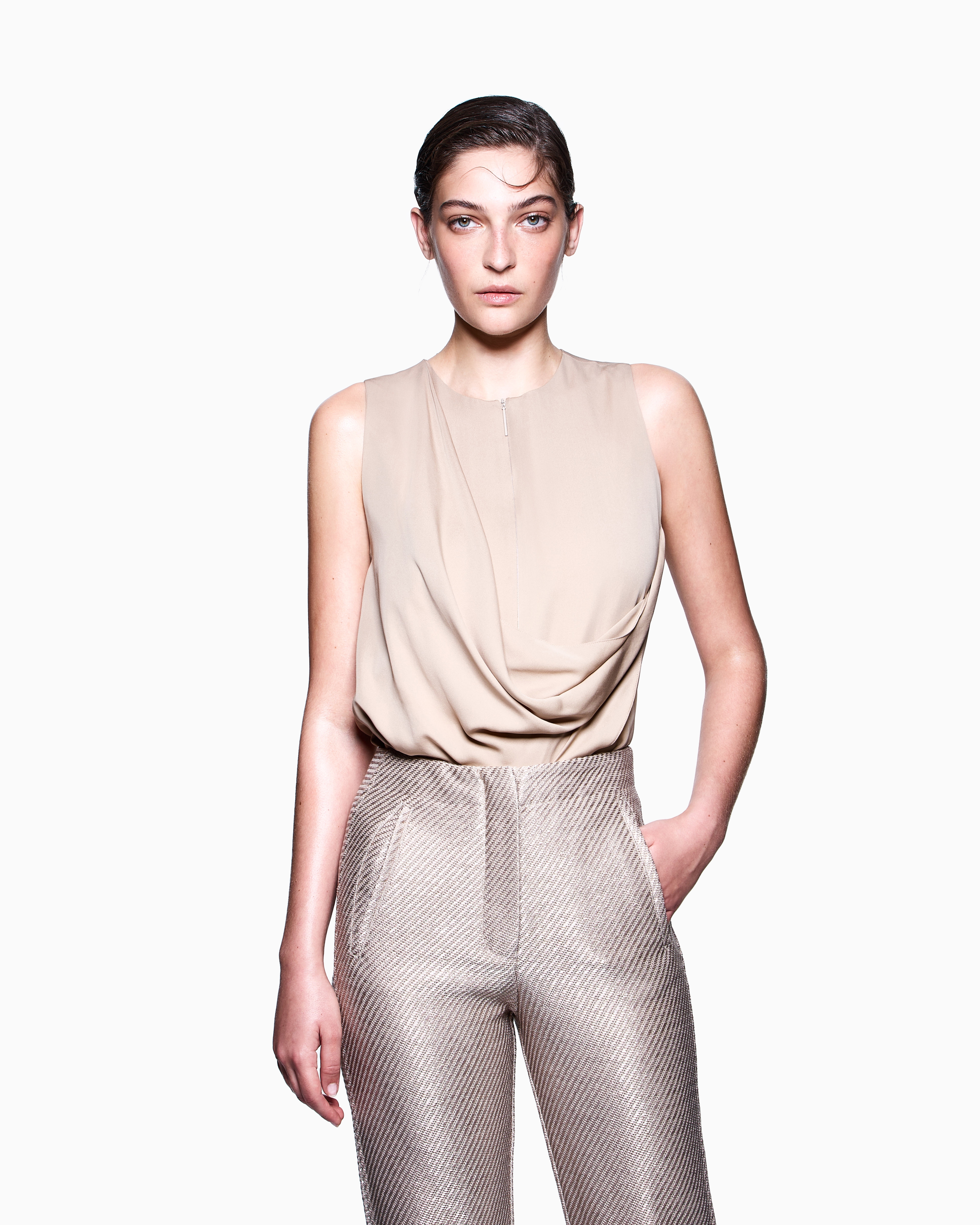 Giorgio Armani Top In Silk Double Georgette