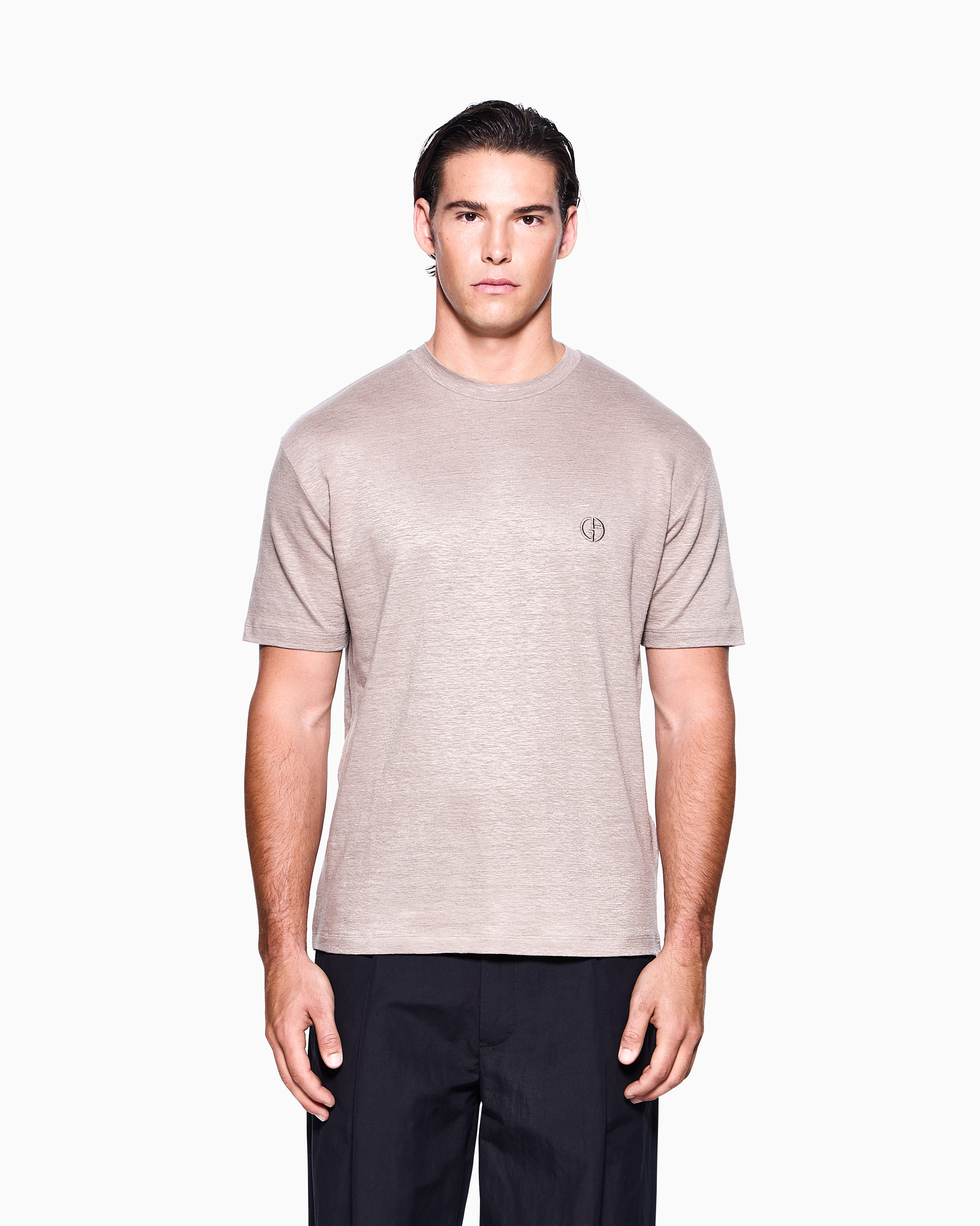 ジョルジオ アルマーニ◆ストレッチリネンクルーネックTシャツ クルーネックTシャツ ストレッチリネン | Giorgio Armani