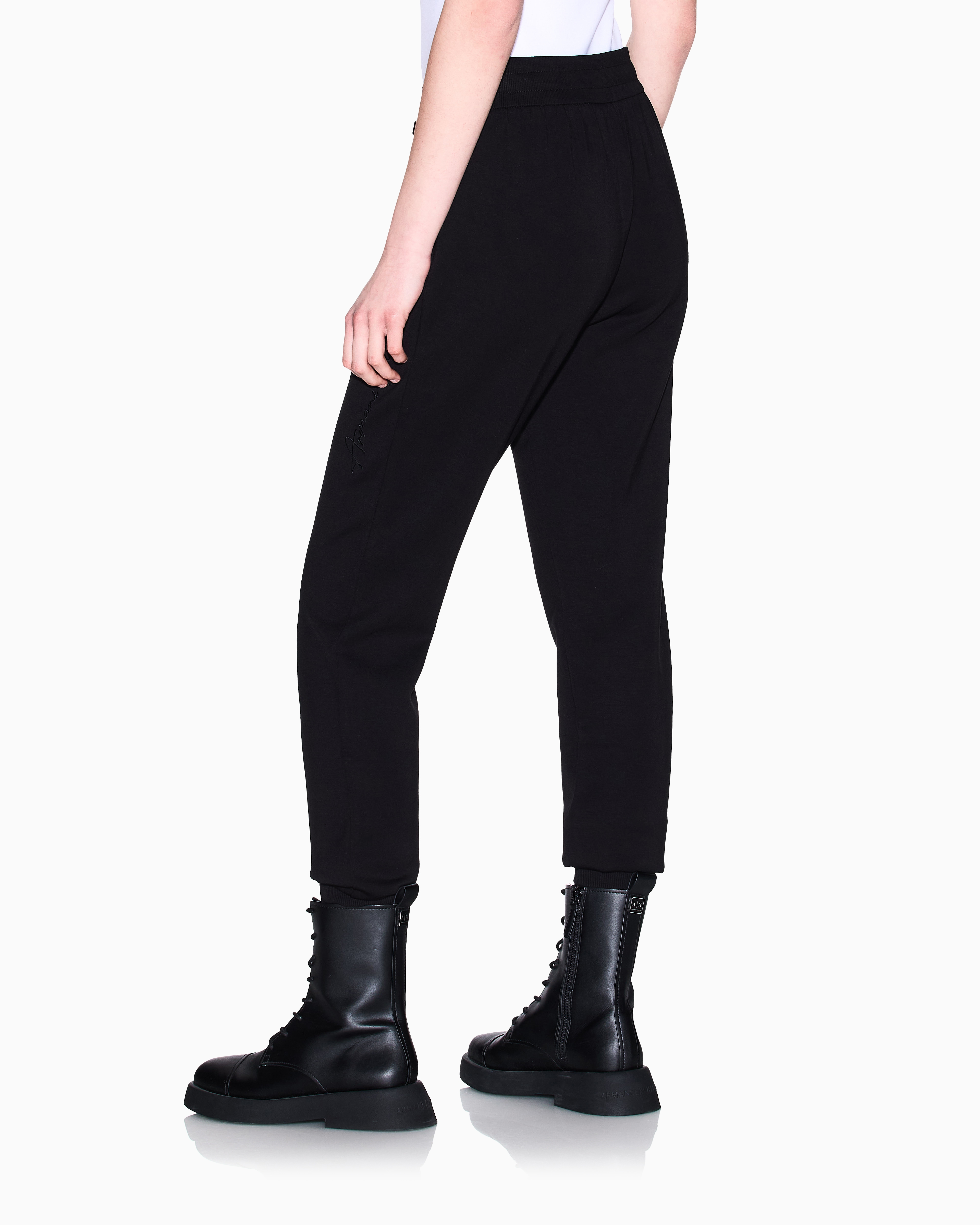 Armani Exchange - Scuba fabric jogger pants, Woman, Black, Size: