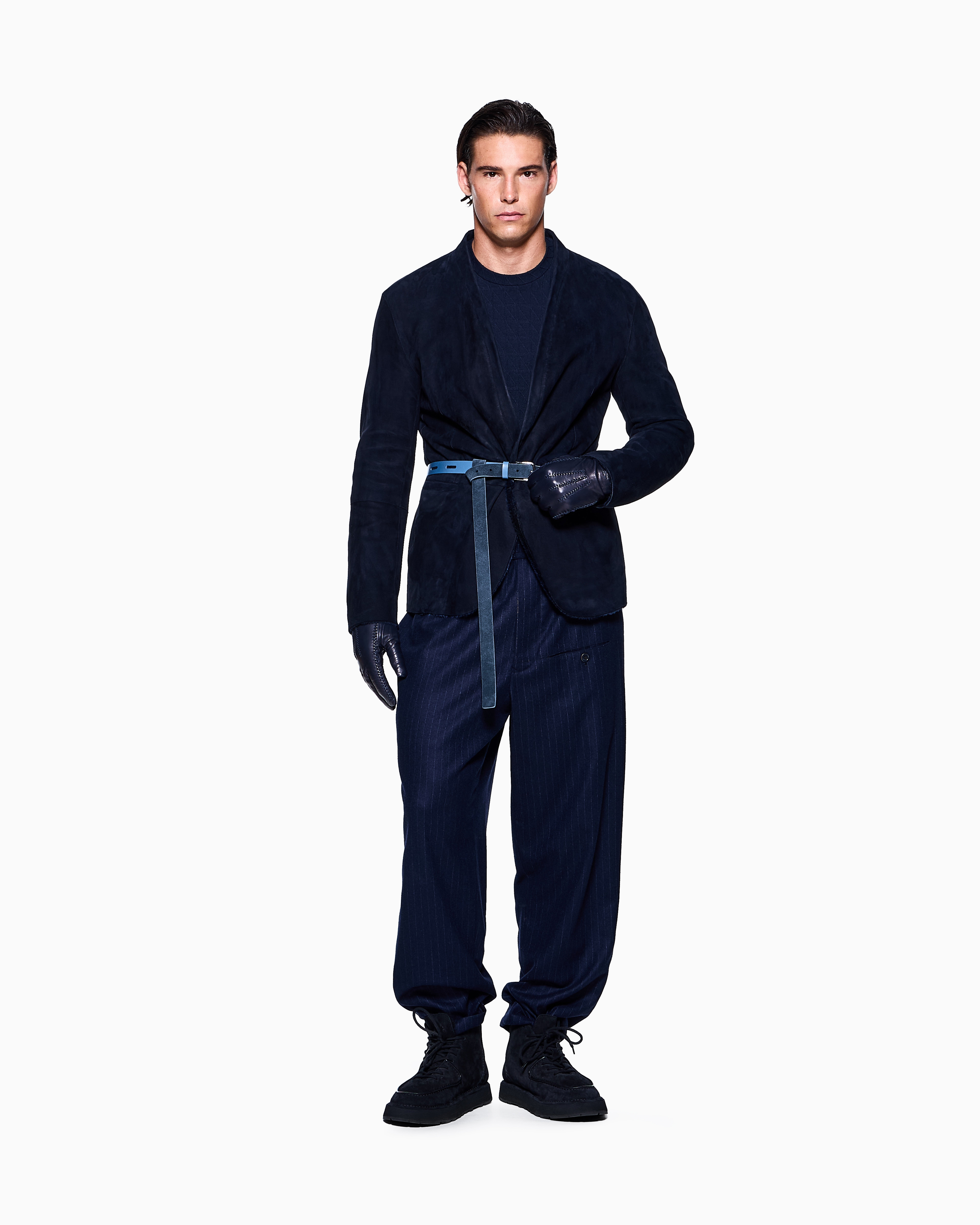Giorgio Armani Asv Stretch Viscose And Cashmere Blend Crew Neck T-shirt