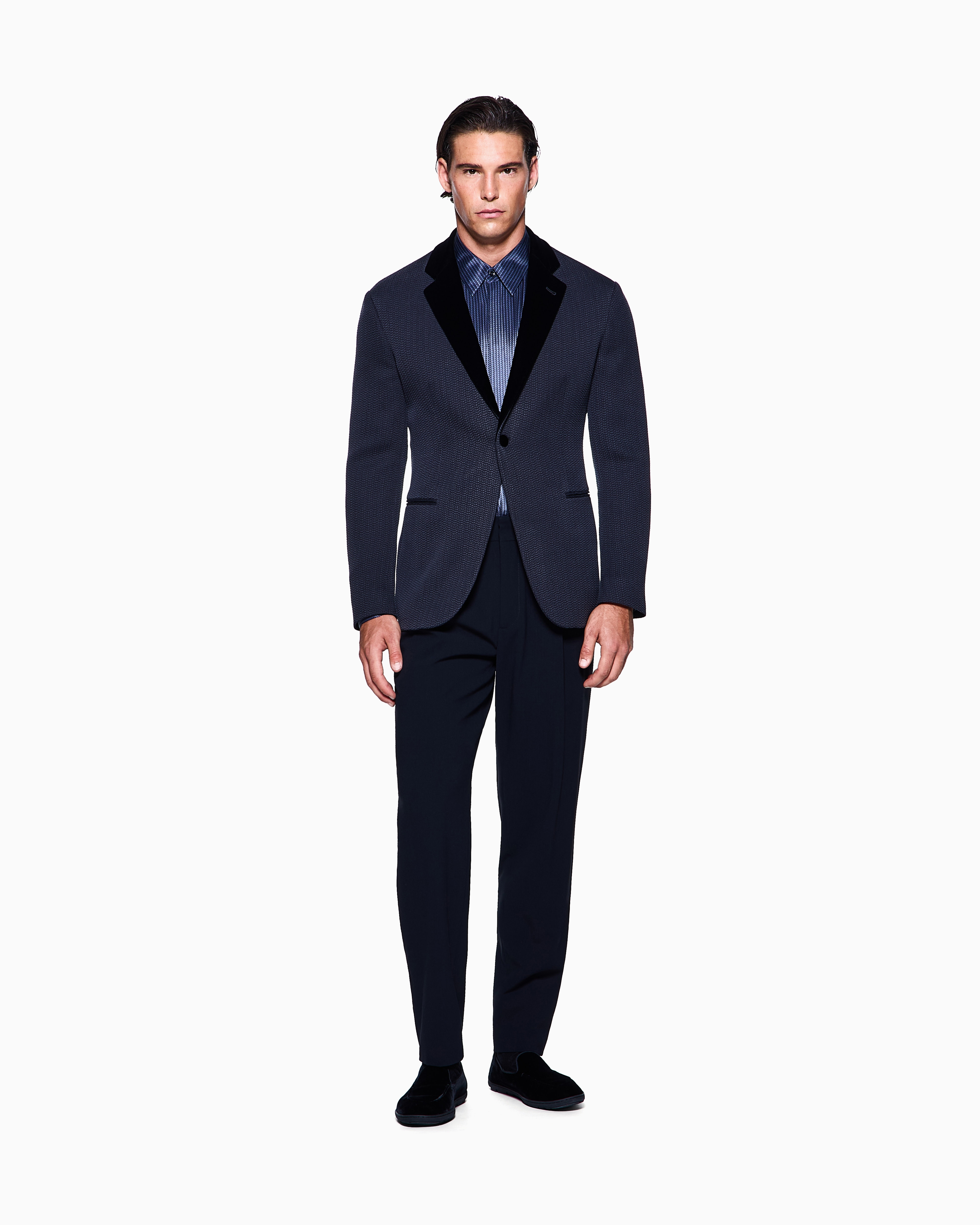 Giorgio Armani Single-dart, Wool-crêpe Trousers In Black