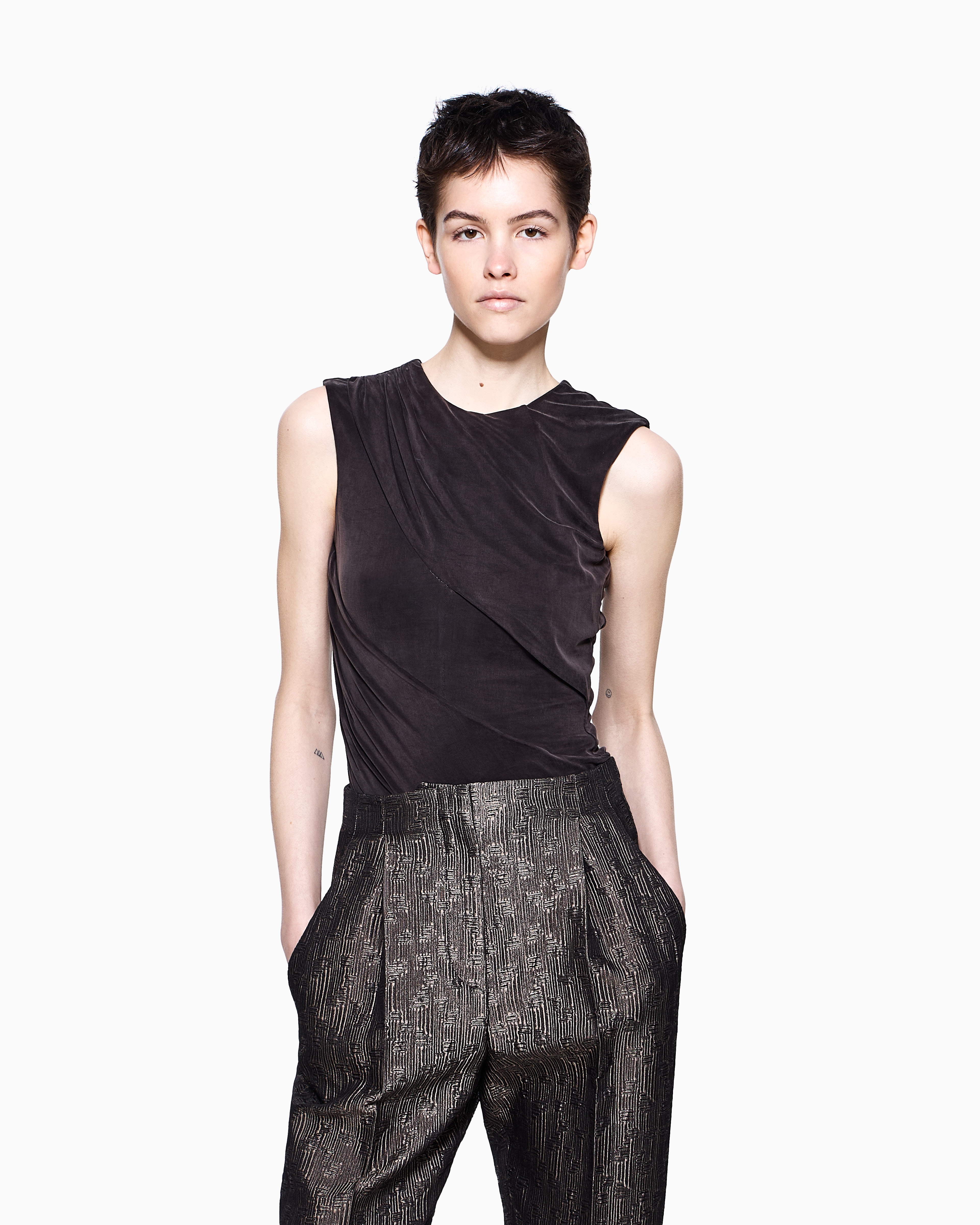 Giorgio Armani Tops In Gray
