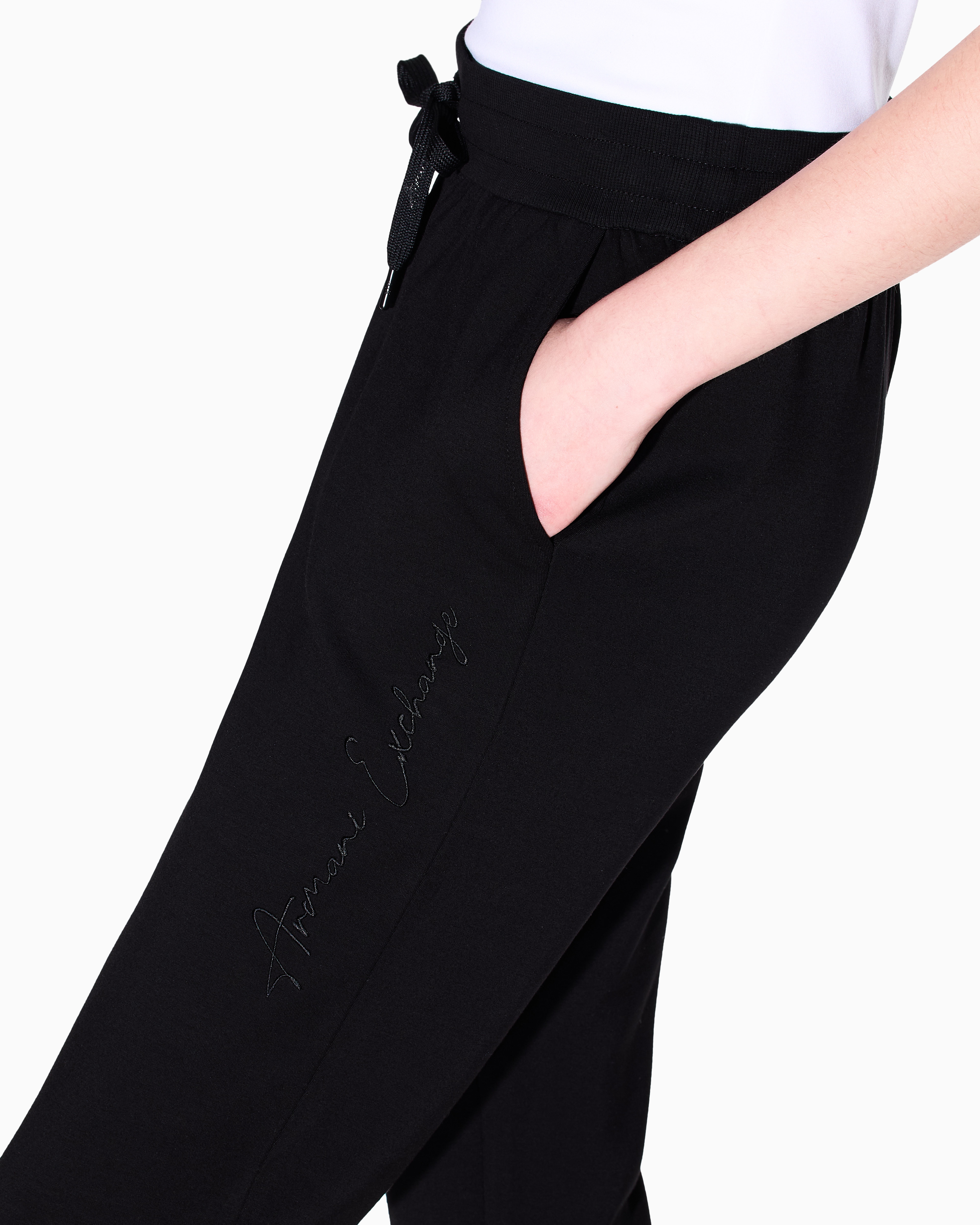 Armani Exchange - Scuba fabric jogger pants, Woman, Black, Size: