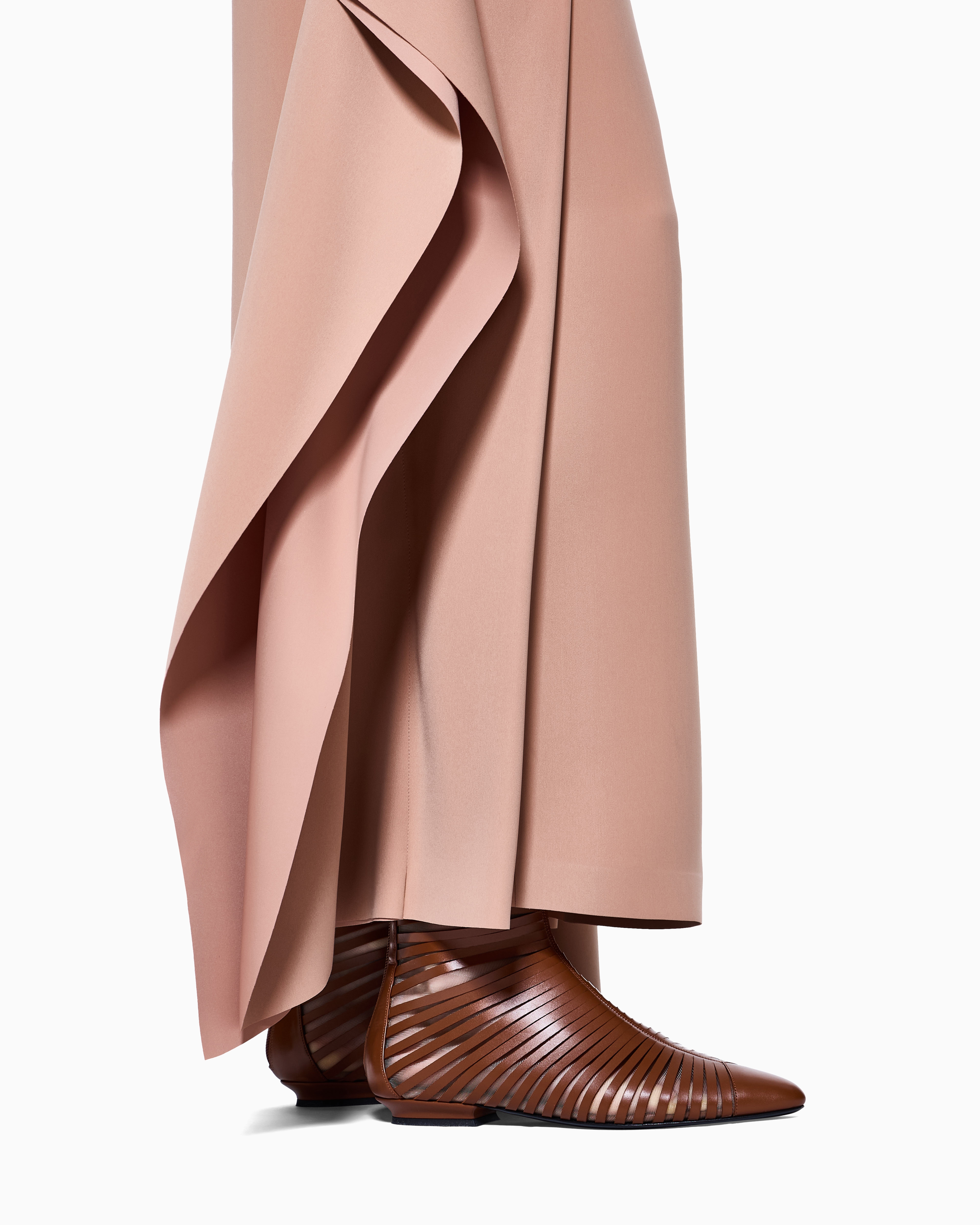 Giorgio Armani Long Technical Cady Skirt In Pink