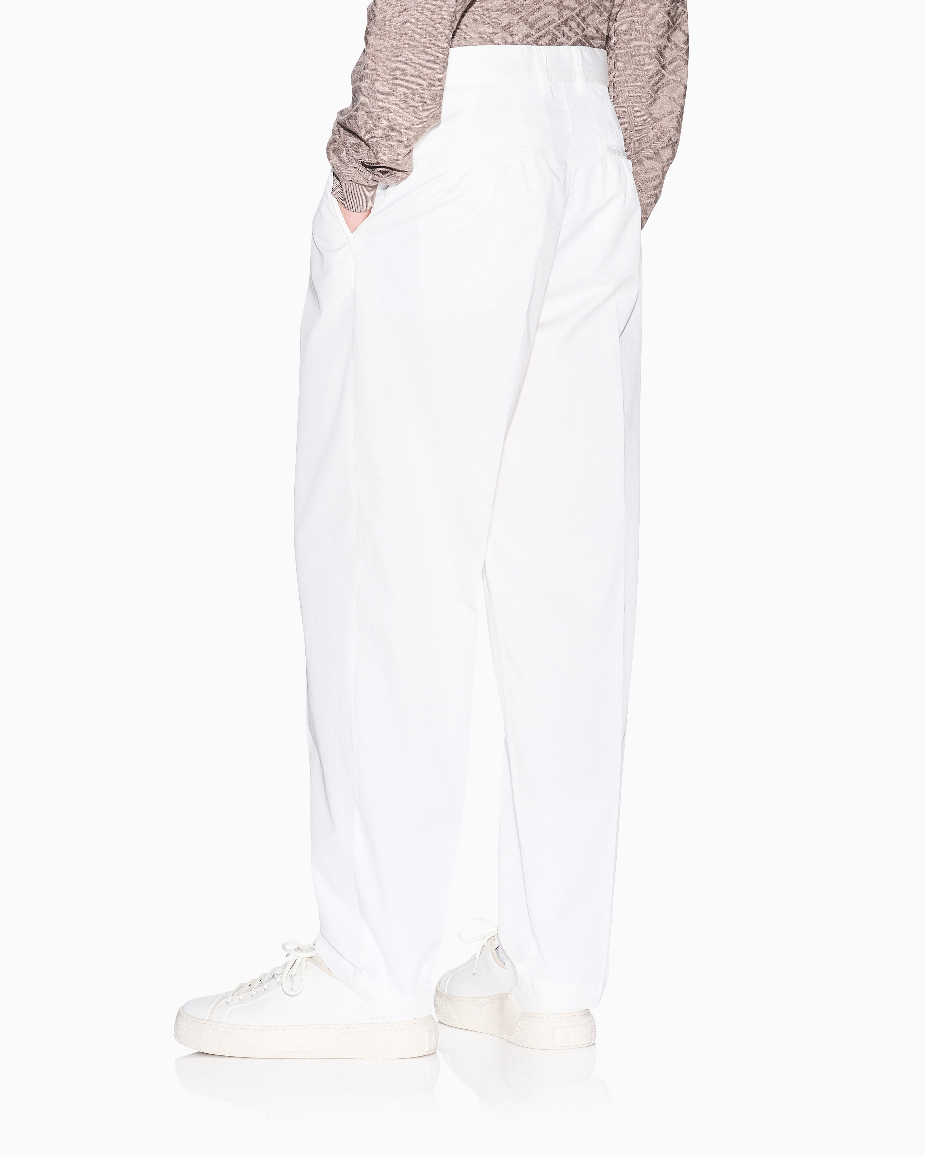 Armani Exchange - Casual Trousers, Man, White, Size: