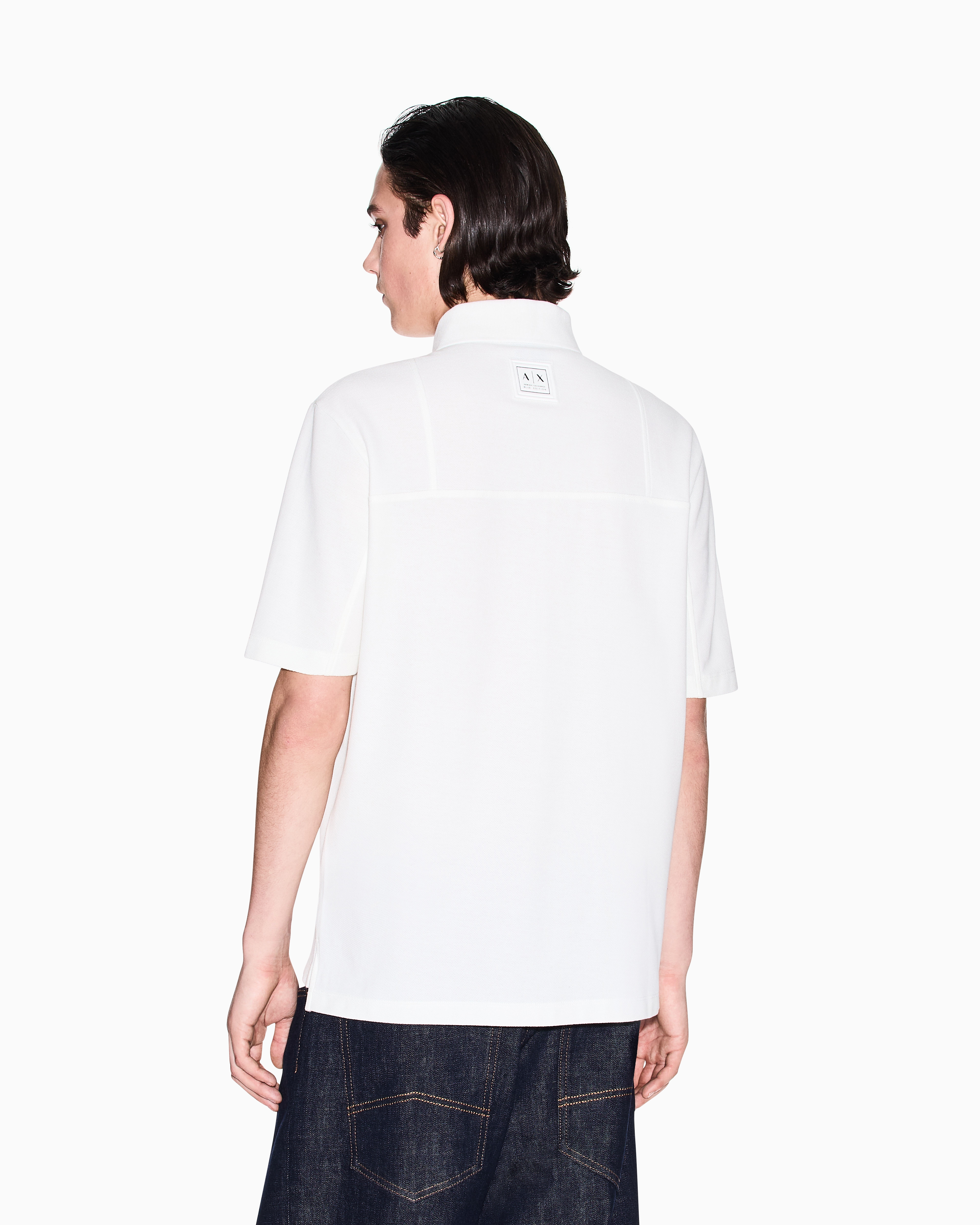Armani Exchange - Regular fit pique polo, Man, White, Size: