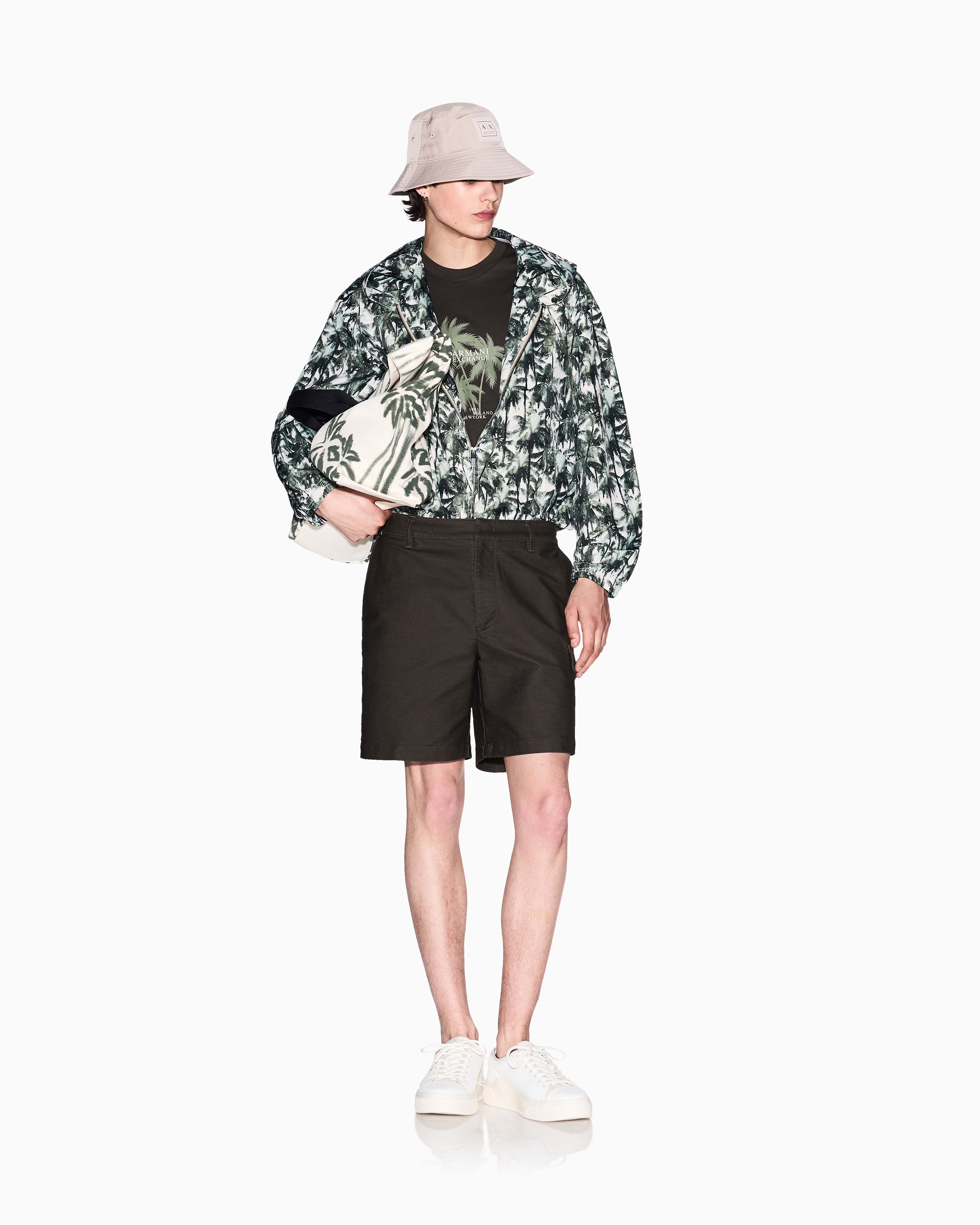 armani exchange プリーツブルゾン ヴィスコースポリミックス ニットジャケット | Armani Exchange