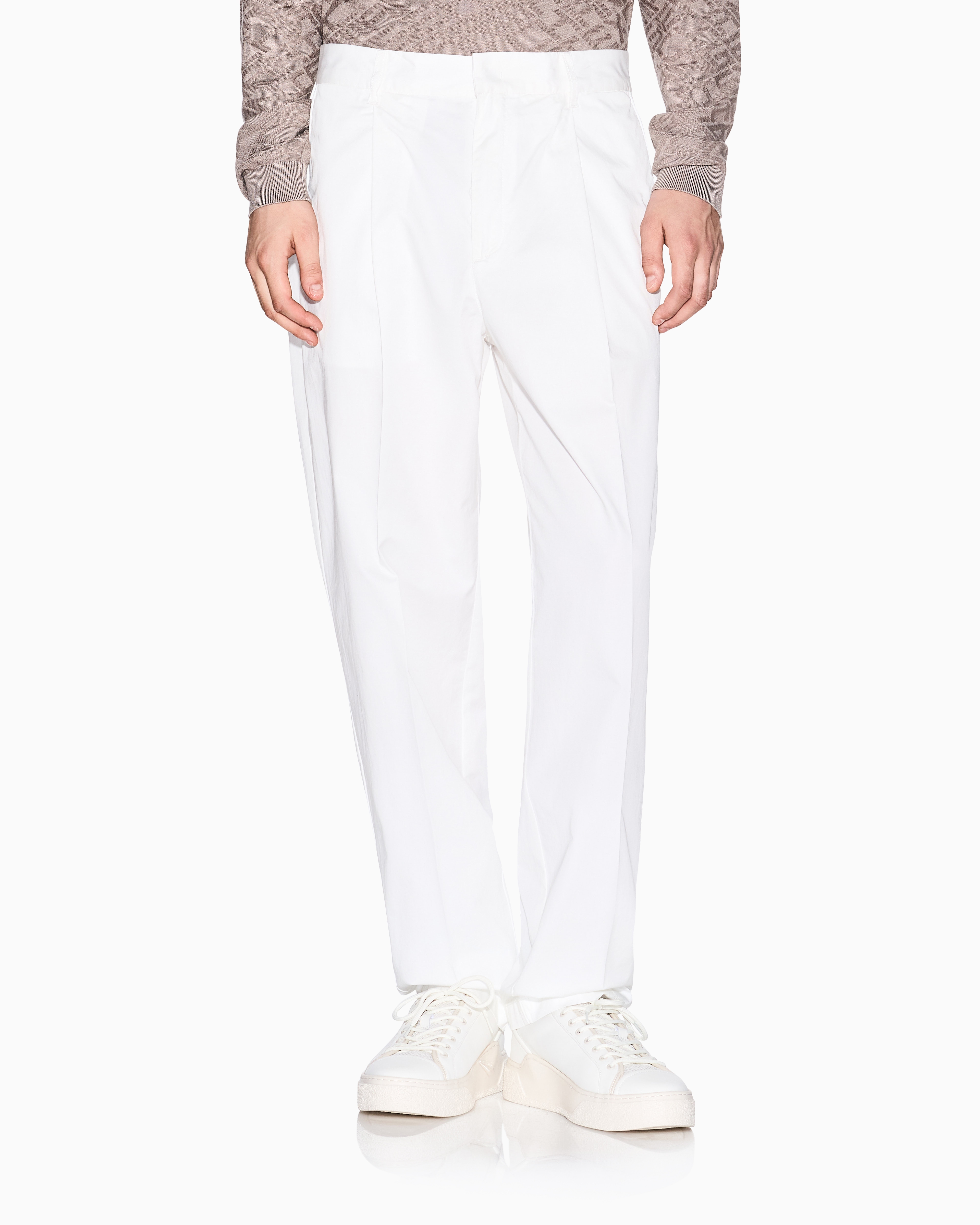 Armani Exchange - Casual Trousers, Man, White, Size: