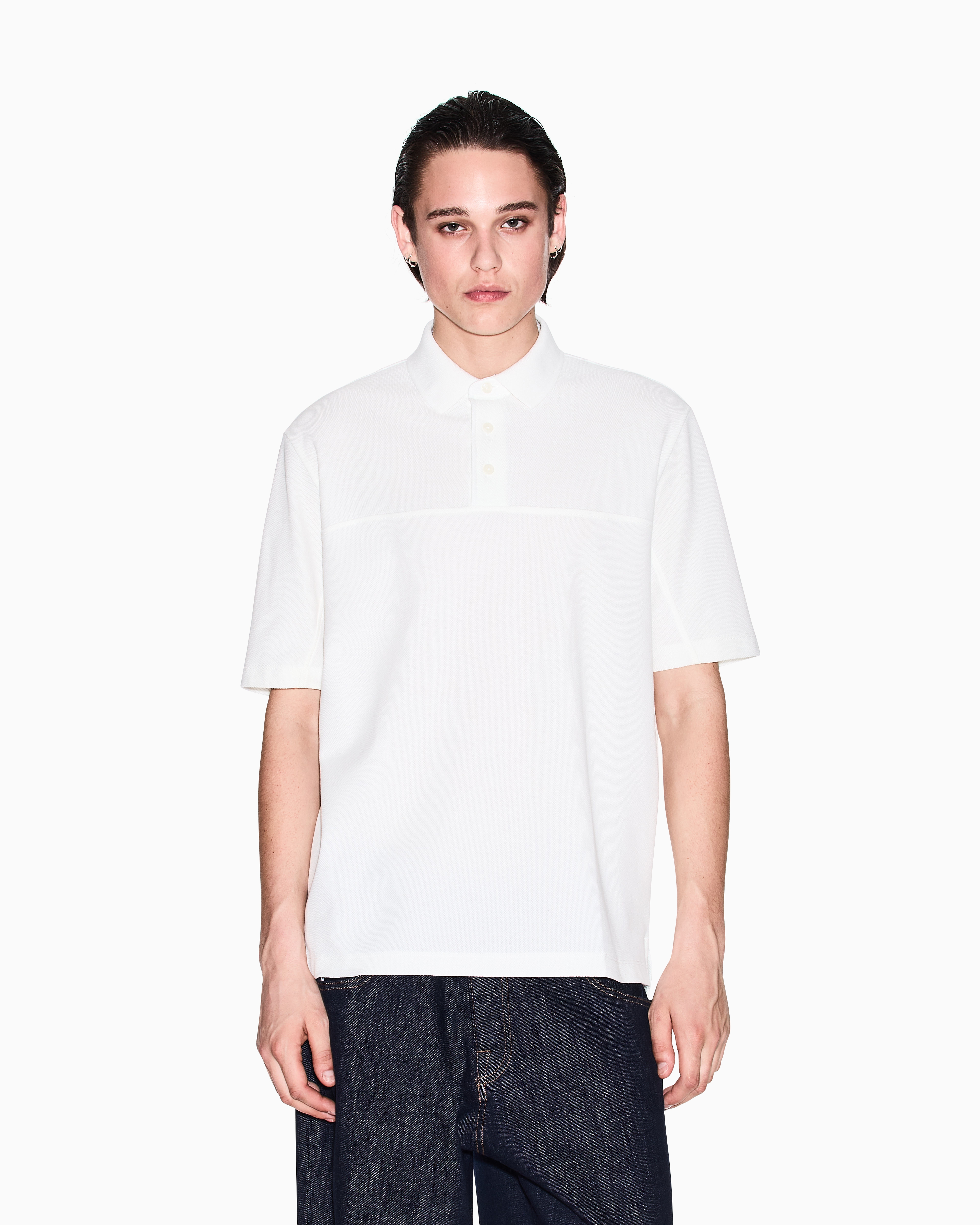 Armani Exchange - Regular fit pique polo, Man, White, Size:
