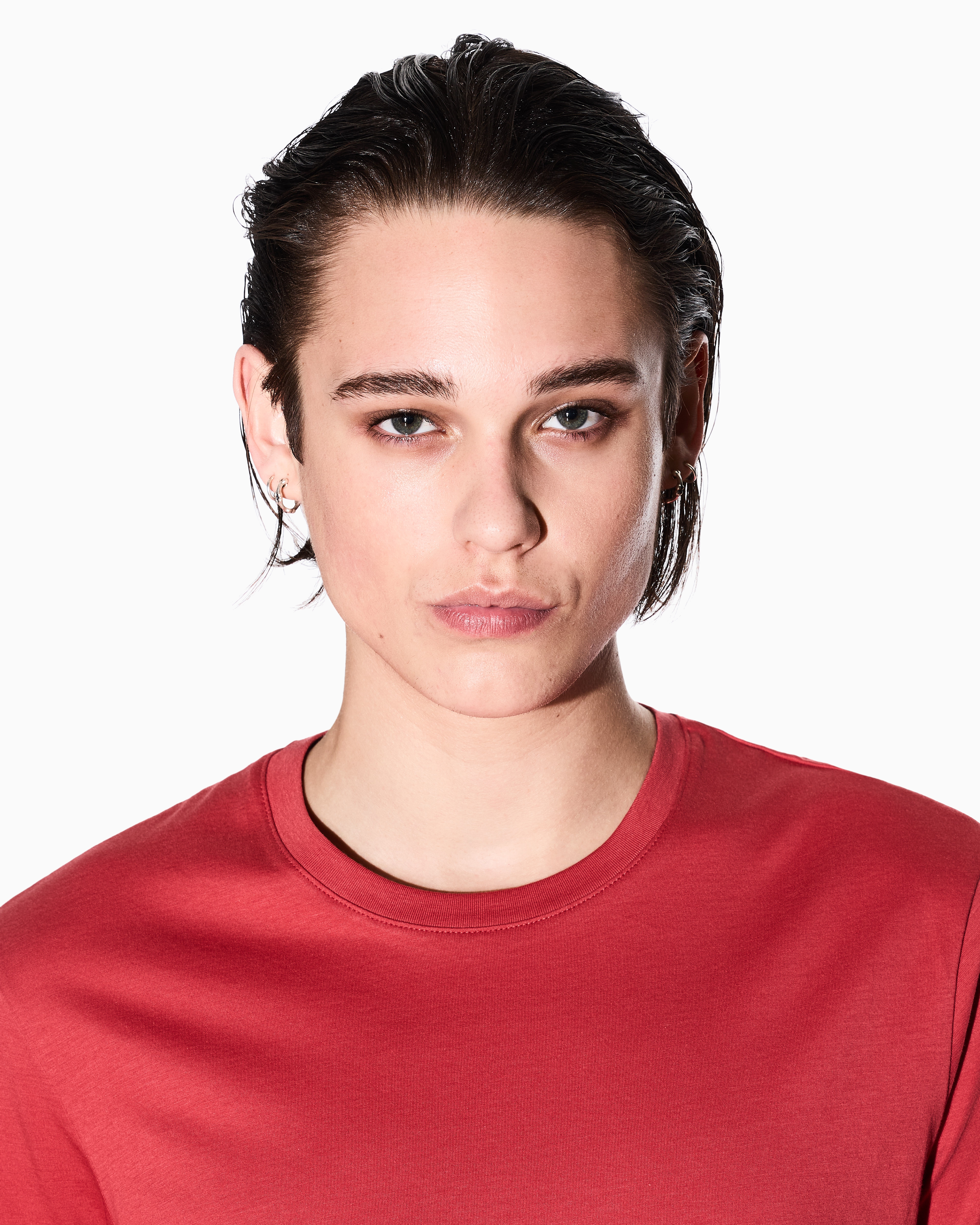 Armani Exchange - Slim fit Pima cotton T-shirt, Man, Red, Size: