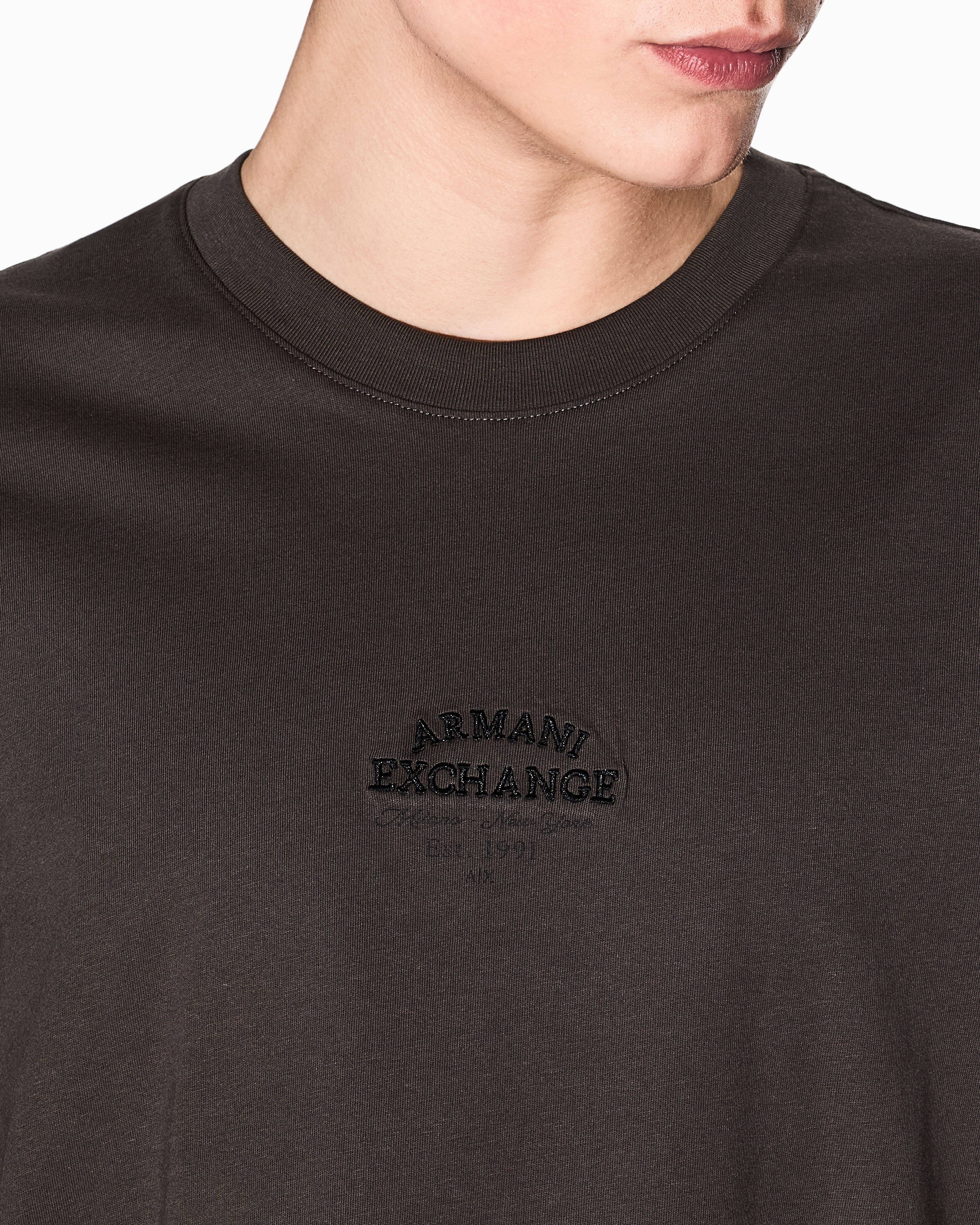 Armani Exchange - Regular fit cotton T-shirt with logo, Man, Green, Size: