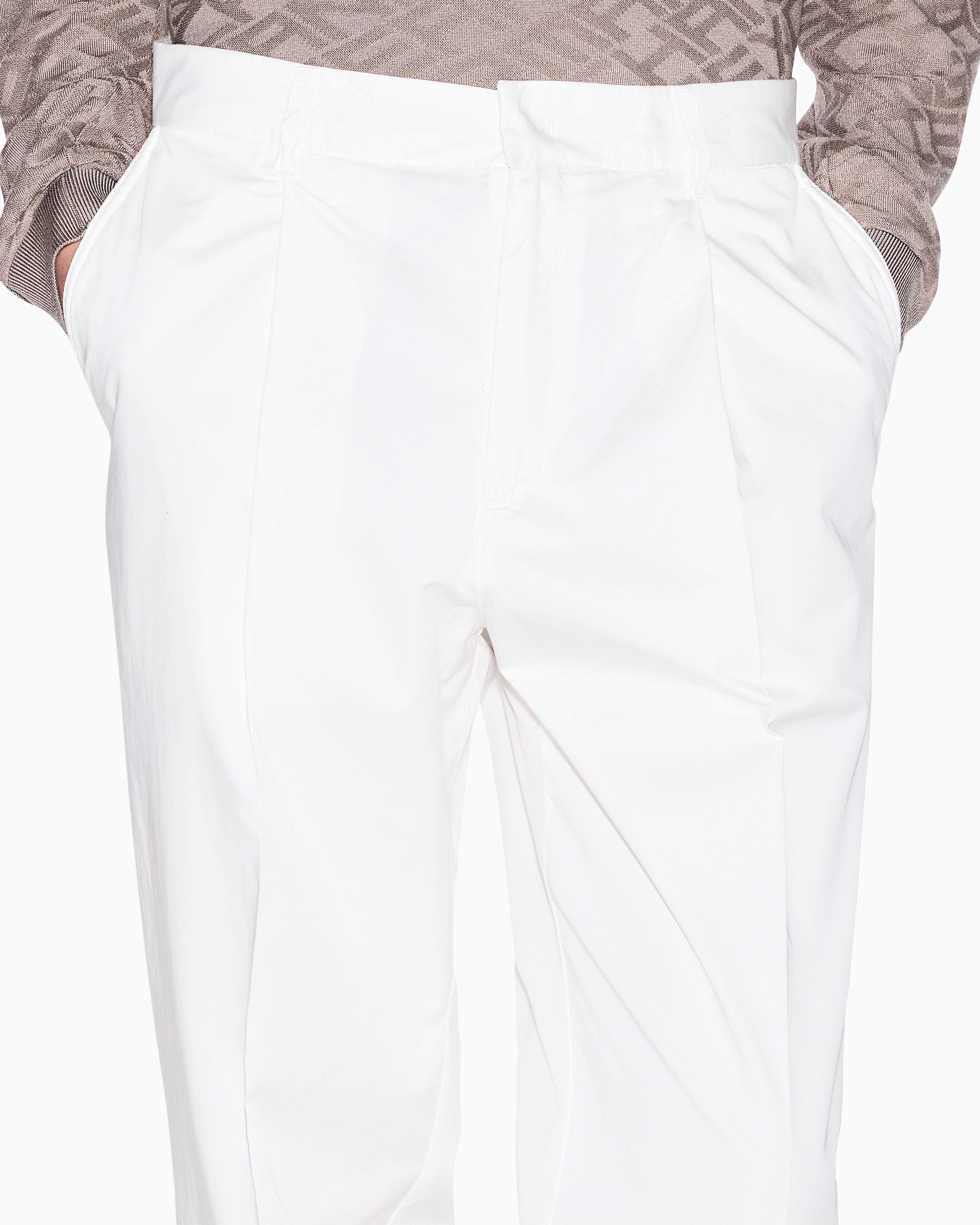 Armani Exchange - Casual Trousers, Man, White, Size: