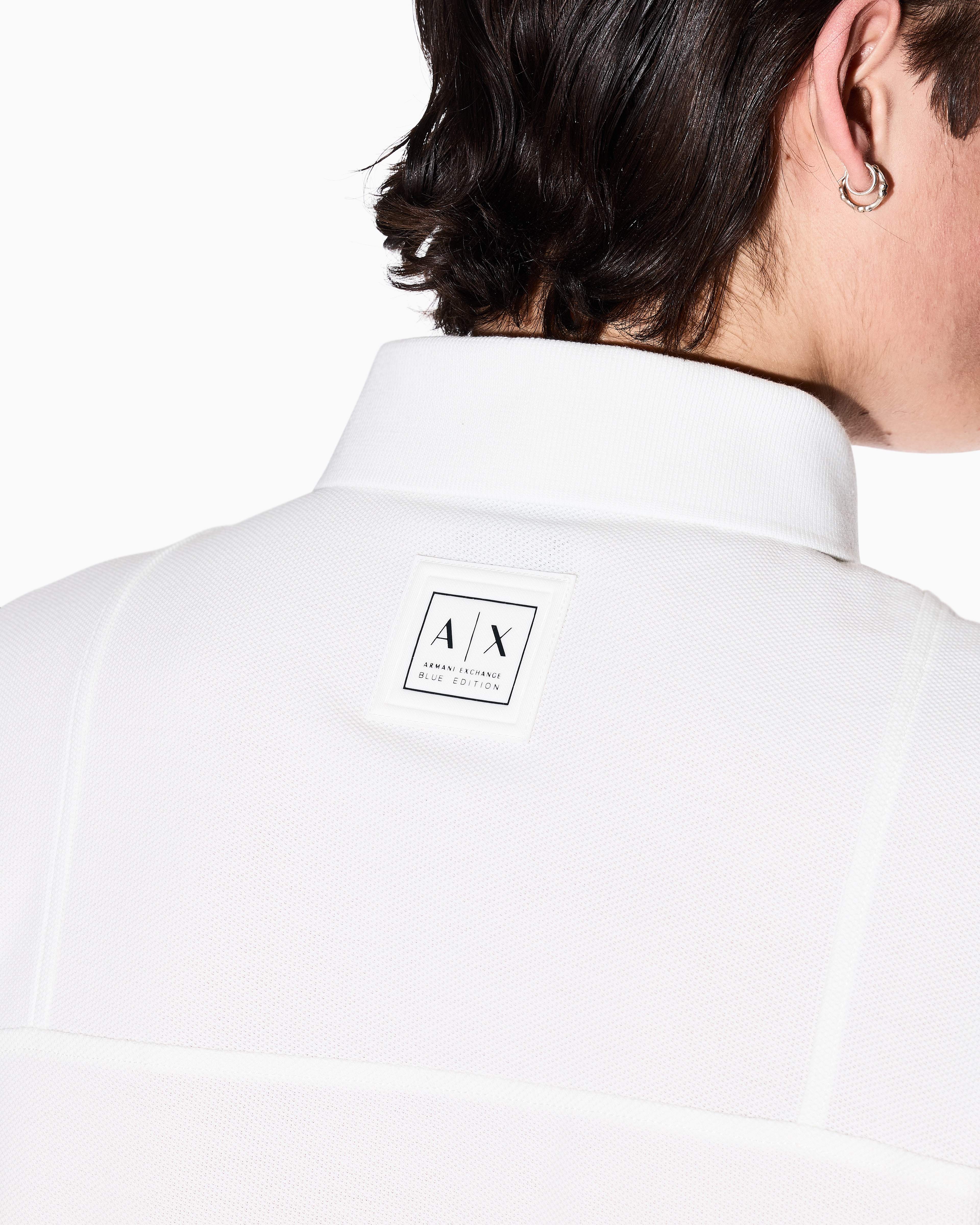 Armani Exchange - Regular fit pique polo, Man, White, Size: