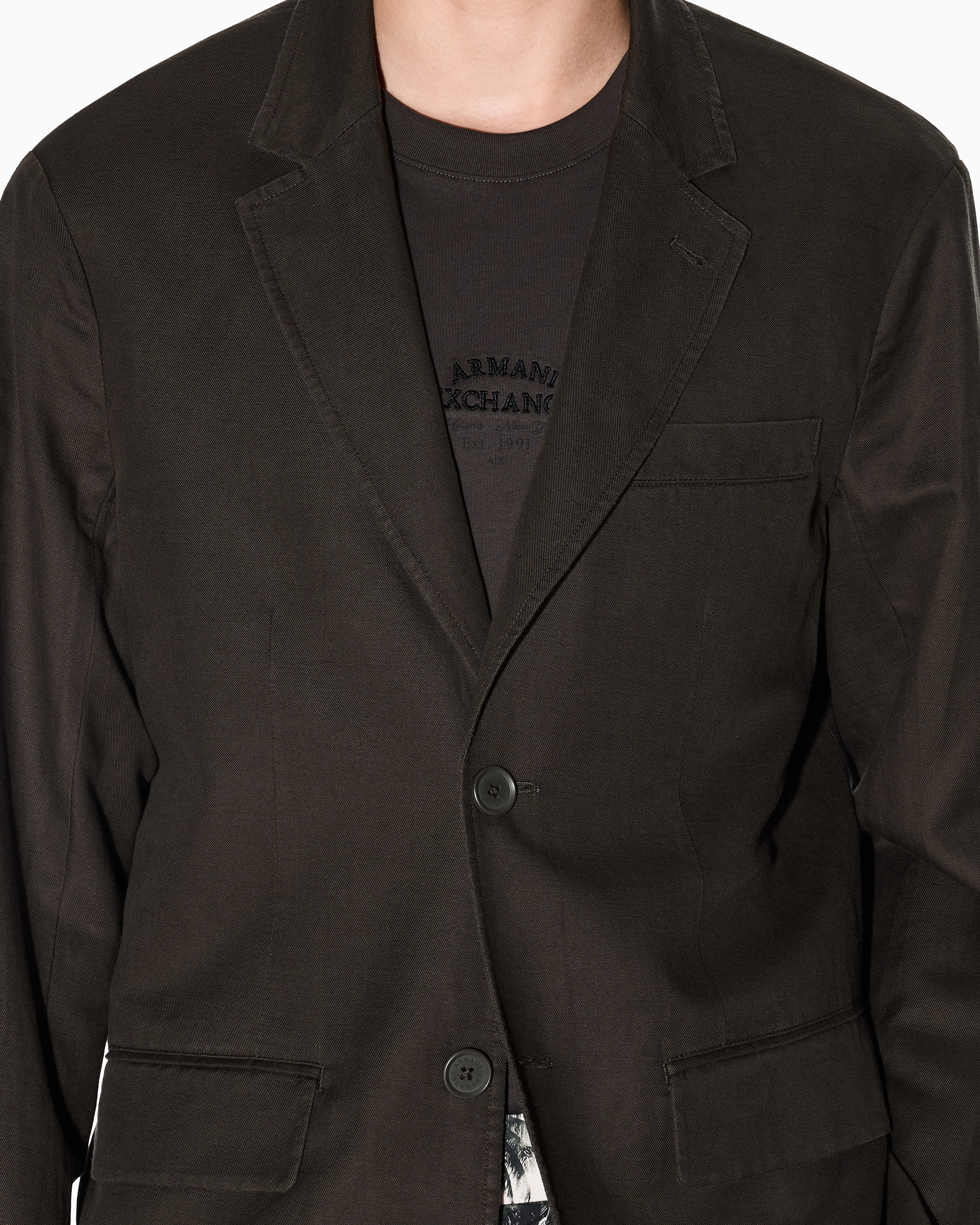 Single-breasted jacket linen and lyocell