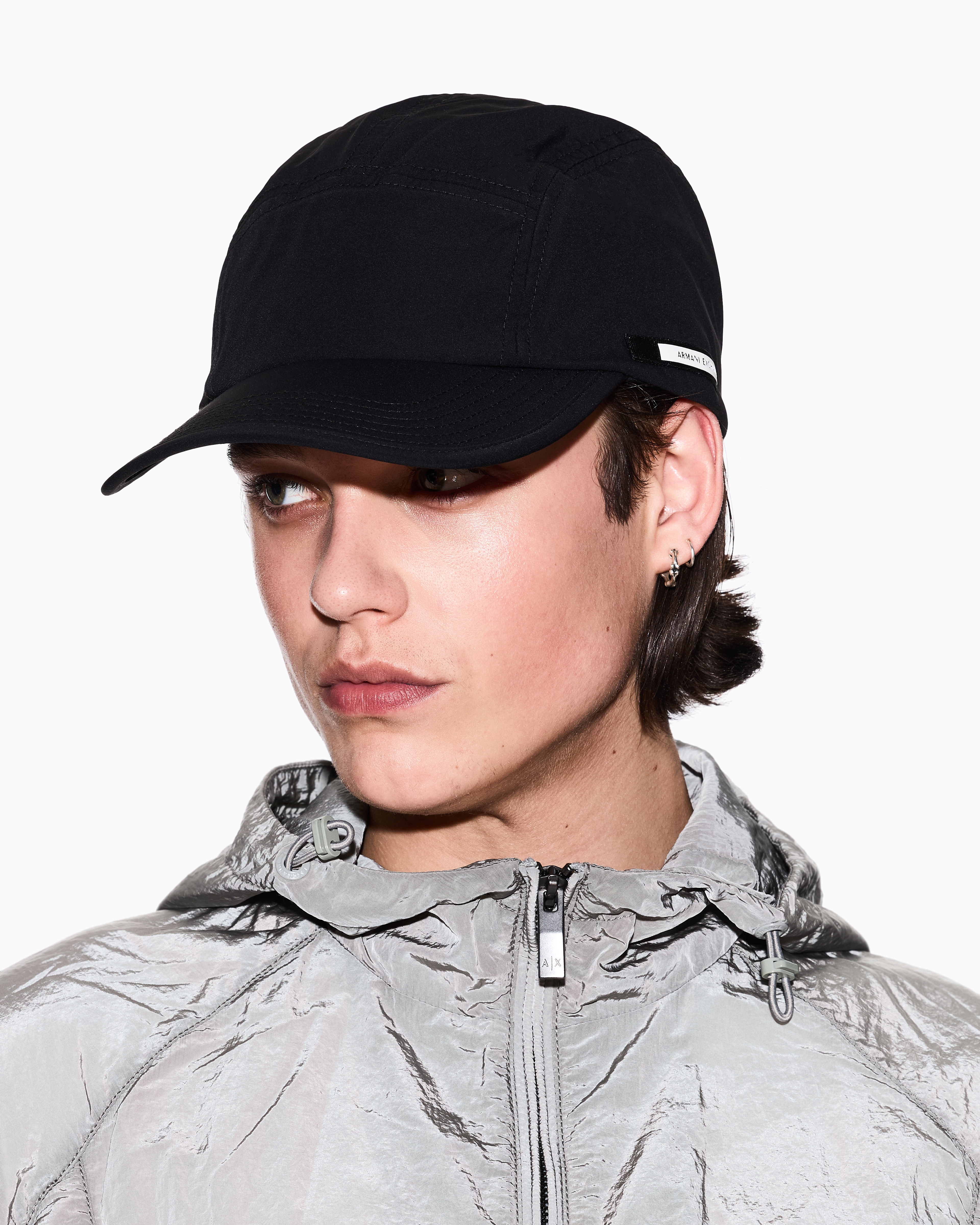 Armani Exchange - Visor hat with side logo, Man, Black, Size: TU