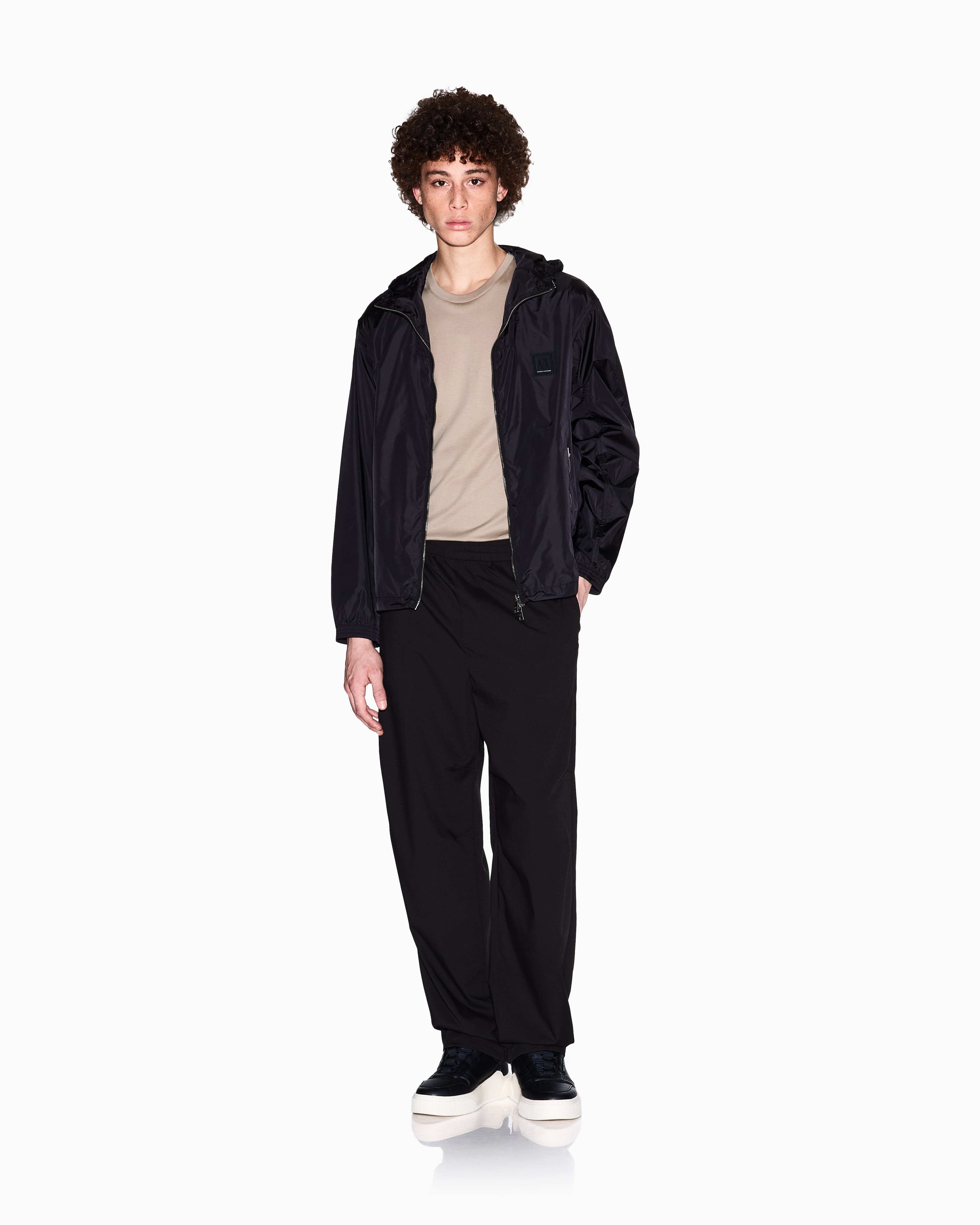 Armani Exchange - Windbreakers, Man, Black, Size: