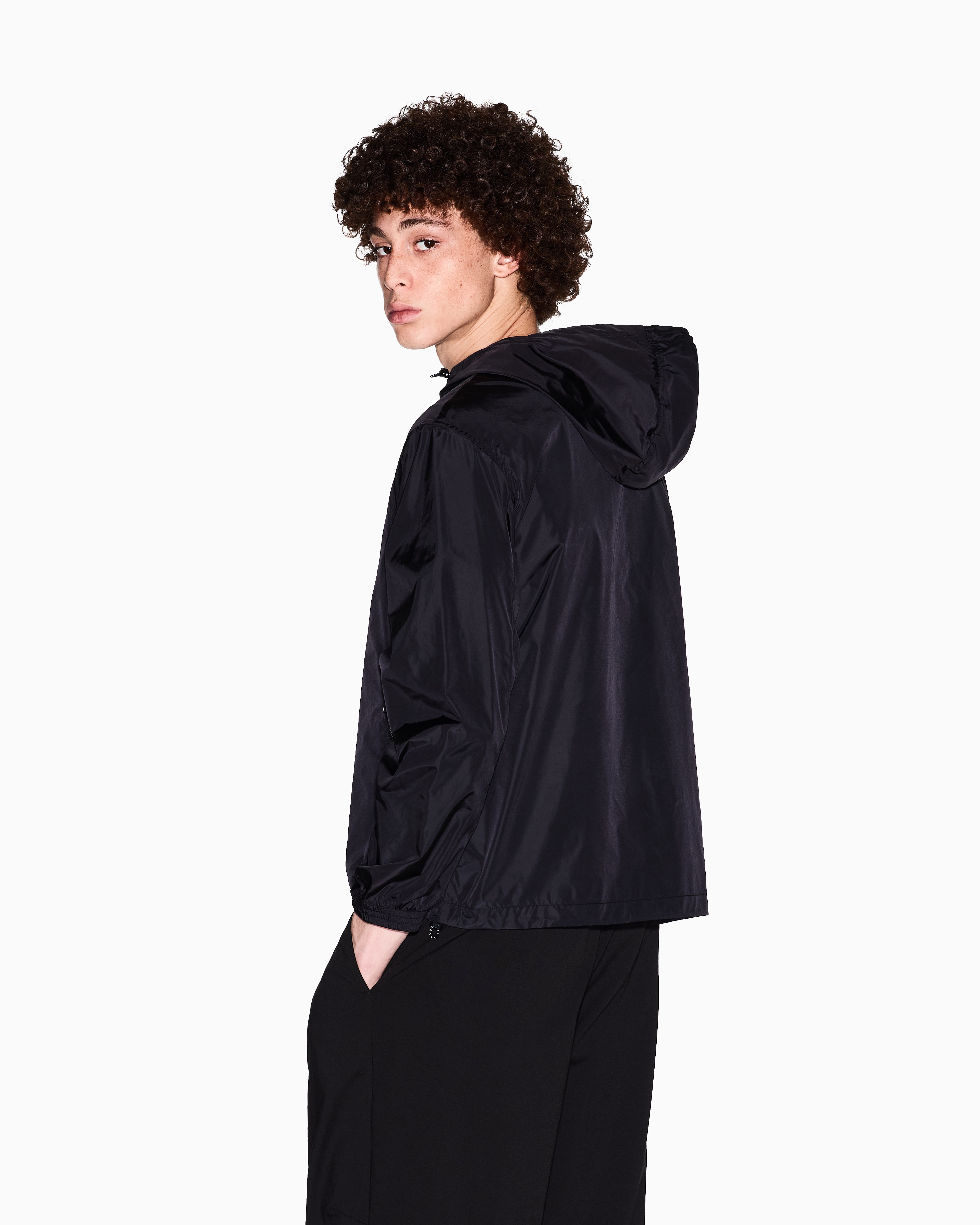 Armani Exchange - Windbreakers, Man, Black, Size:
