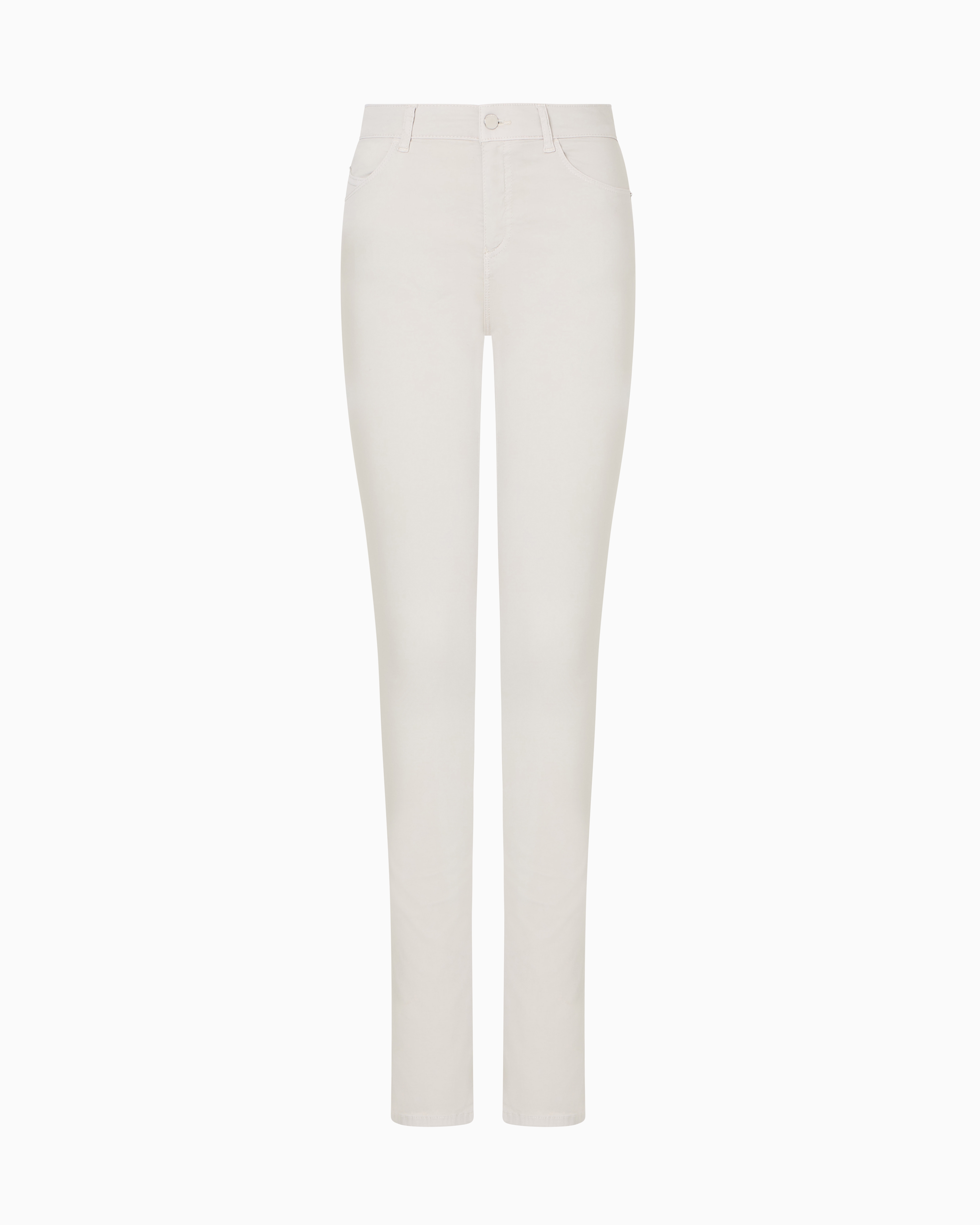 Emporio Armani J18 Mid-waist And Skinny Leg Trousers In A Garment-dyed Comfort Fabric In Grey