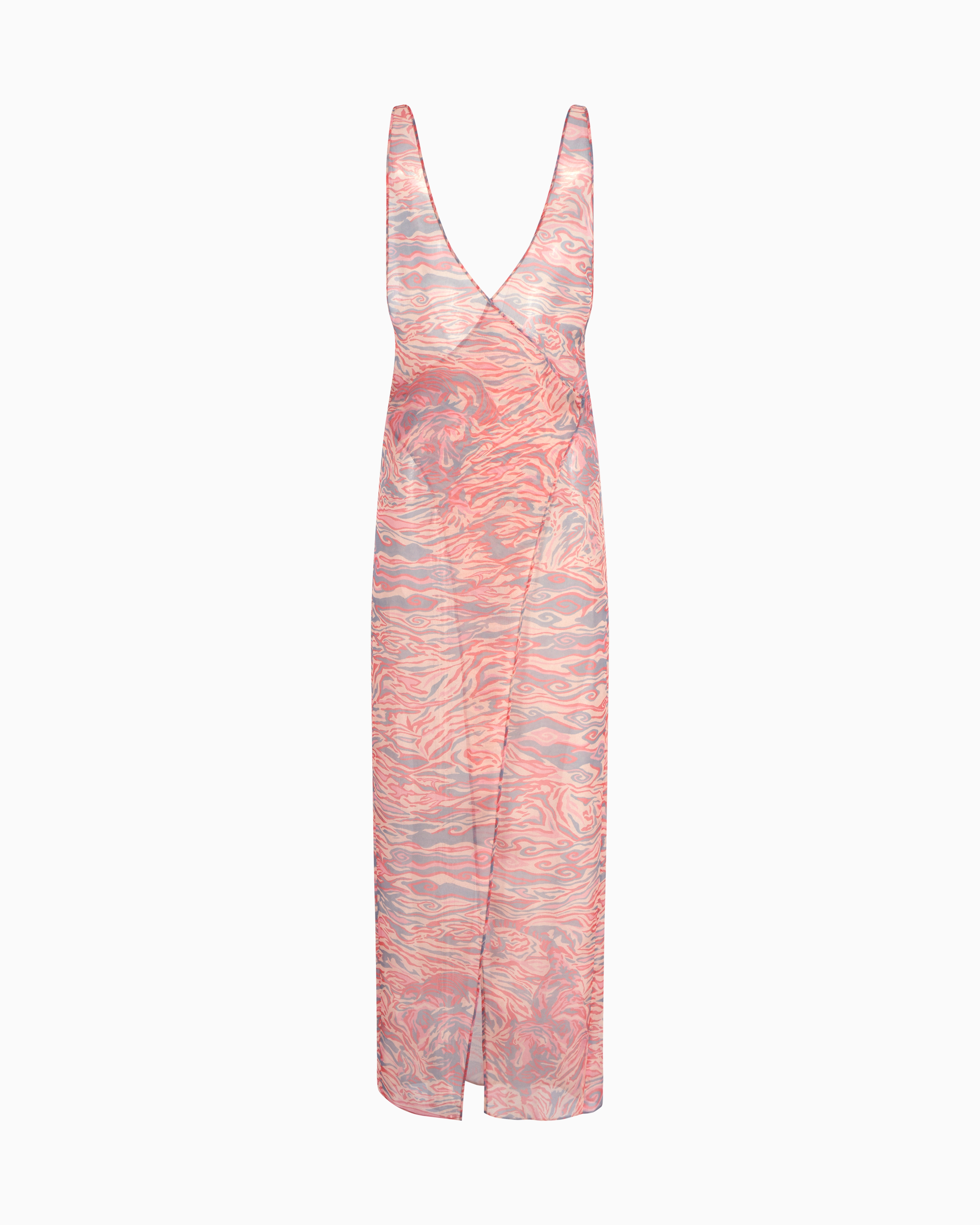 Giorgio Armani Printed Silk Organza Long Dress
