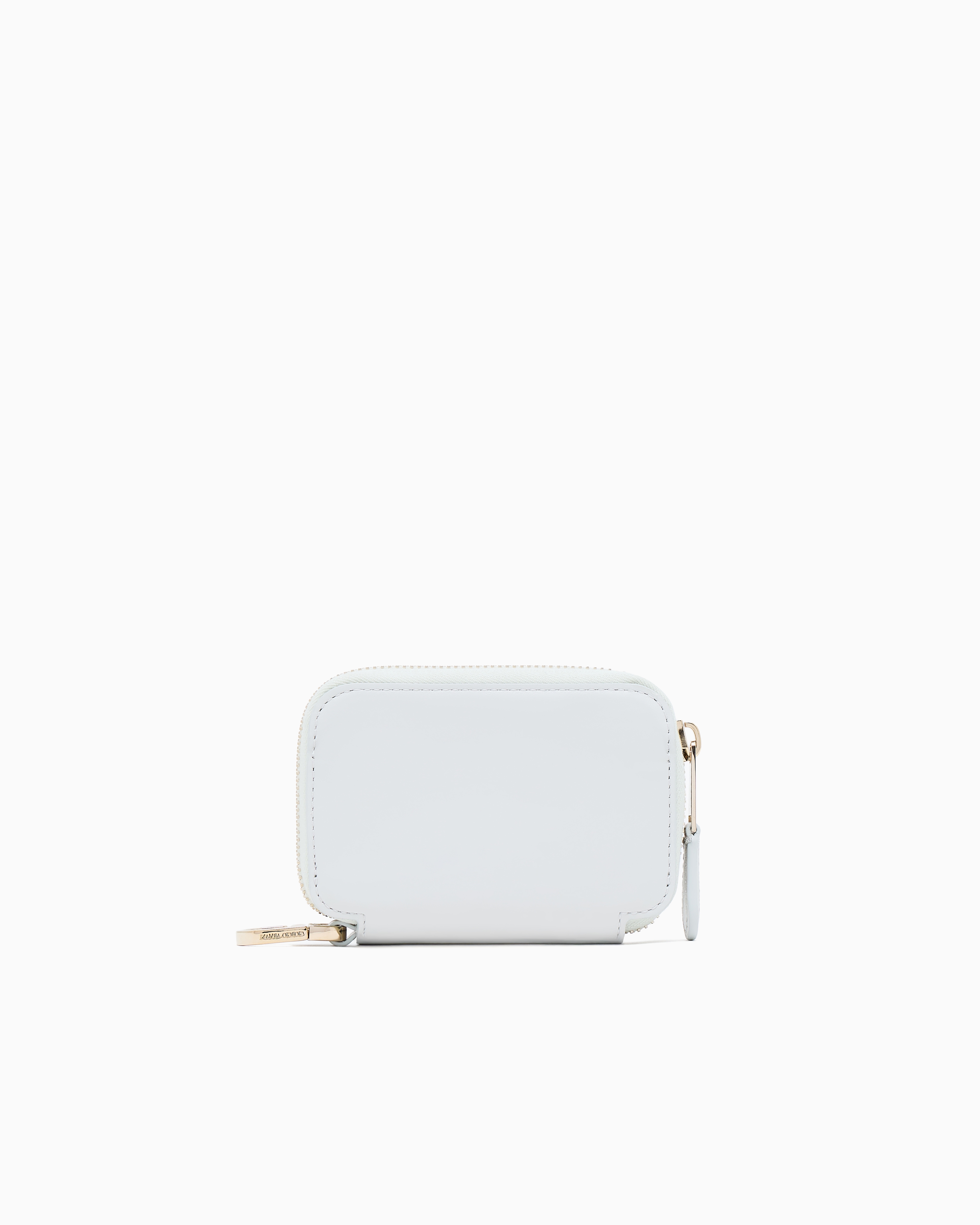 Giorgio Armani Leather Mini Wraparound-zip Wallet In White