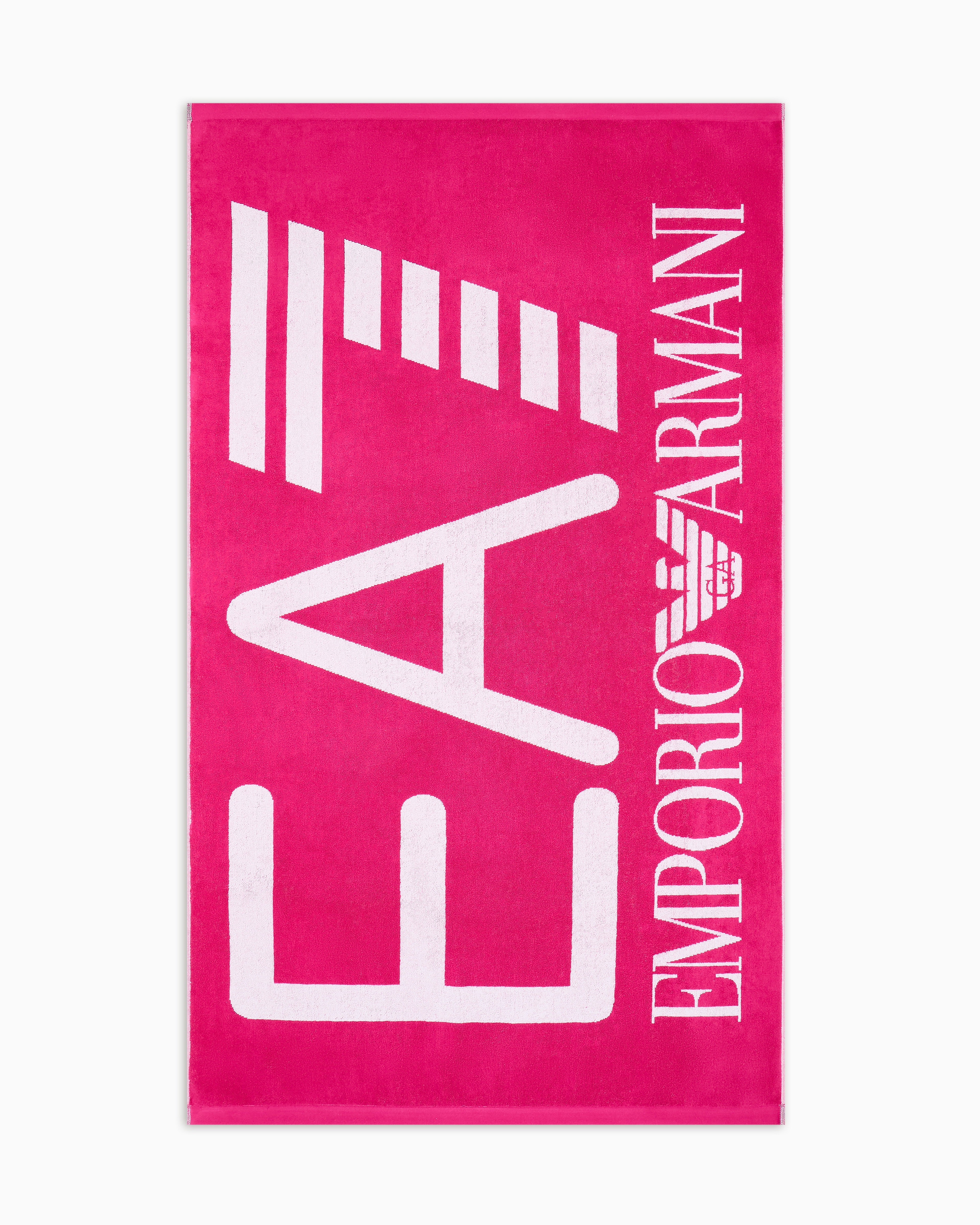 Ea7 Beach Towel In Absorbent Terry Cotton In Pink