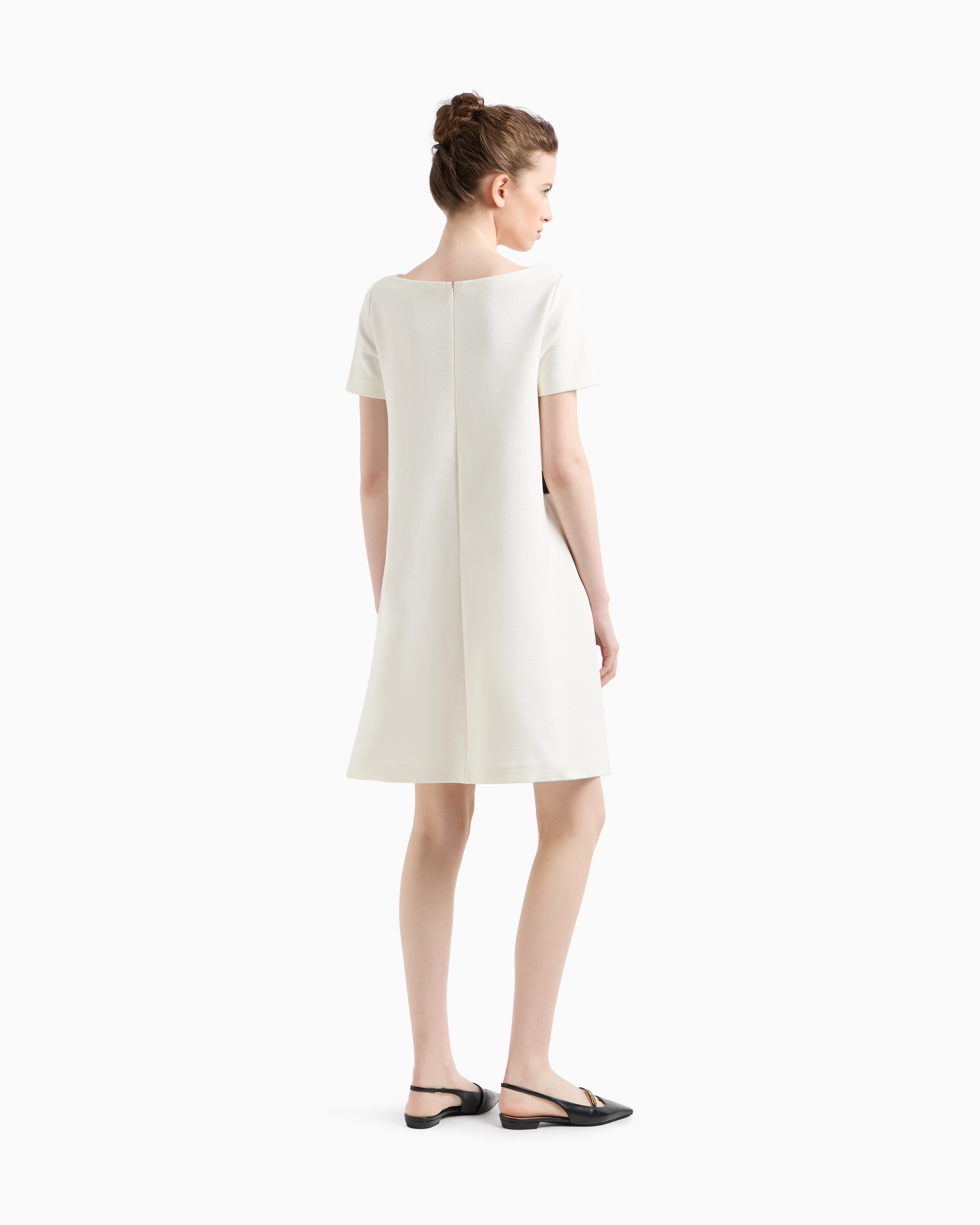 EMPORIO ARMANI EW000632AF12364UC001 関税送料込 Ottoman jersey dress with boat neck and belt | Emporio Armani