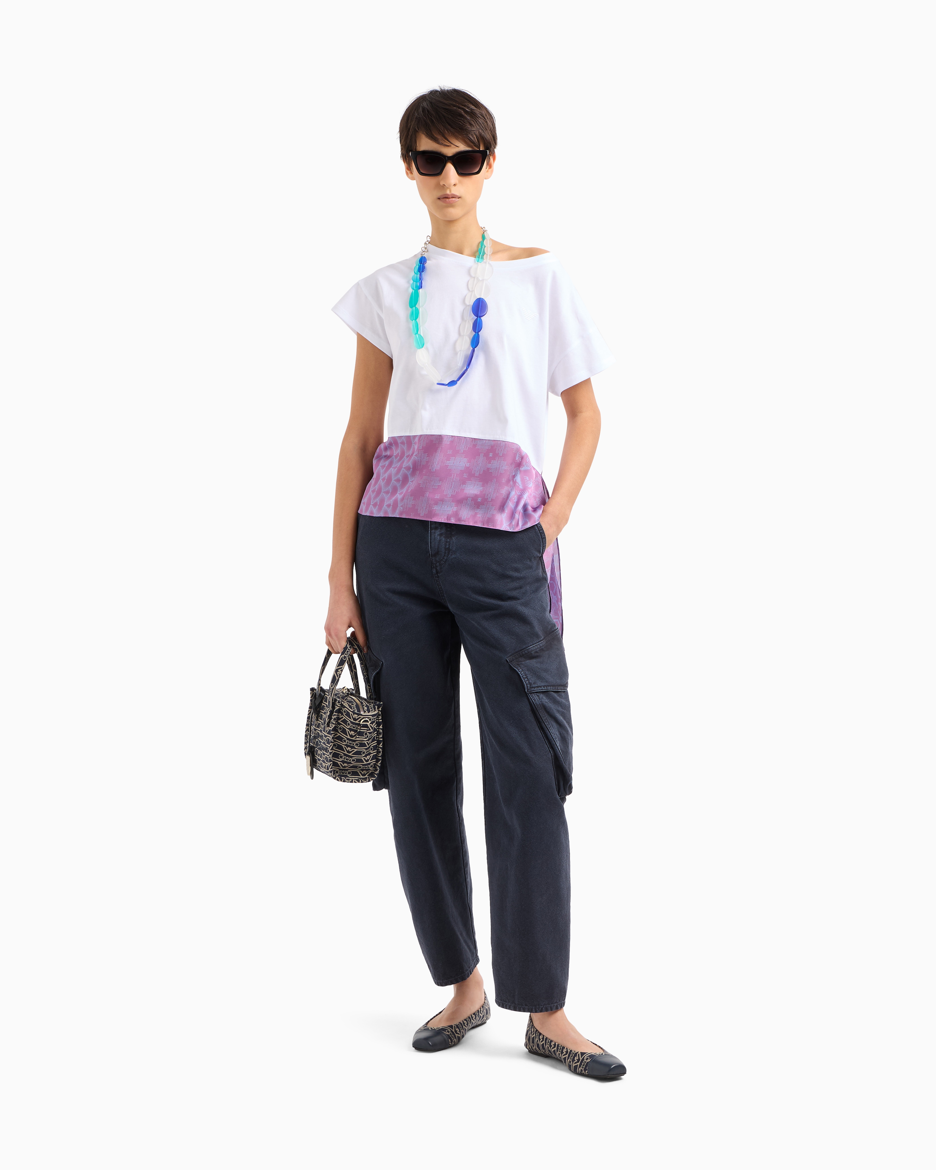 tシャツ 「エンポリオ アルマーニ」Tシャツ 軽量ジャージー ノット レディース EMPORIO ARMANI tシャツ 「エンポリオ アルマーニ」Tシャツ