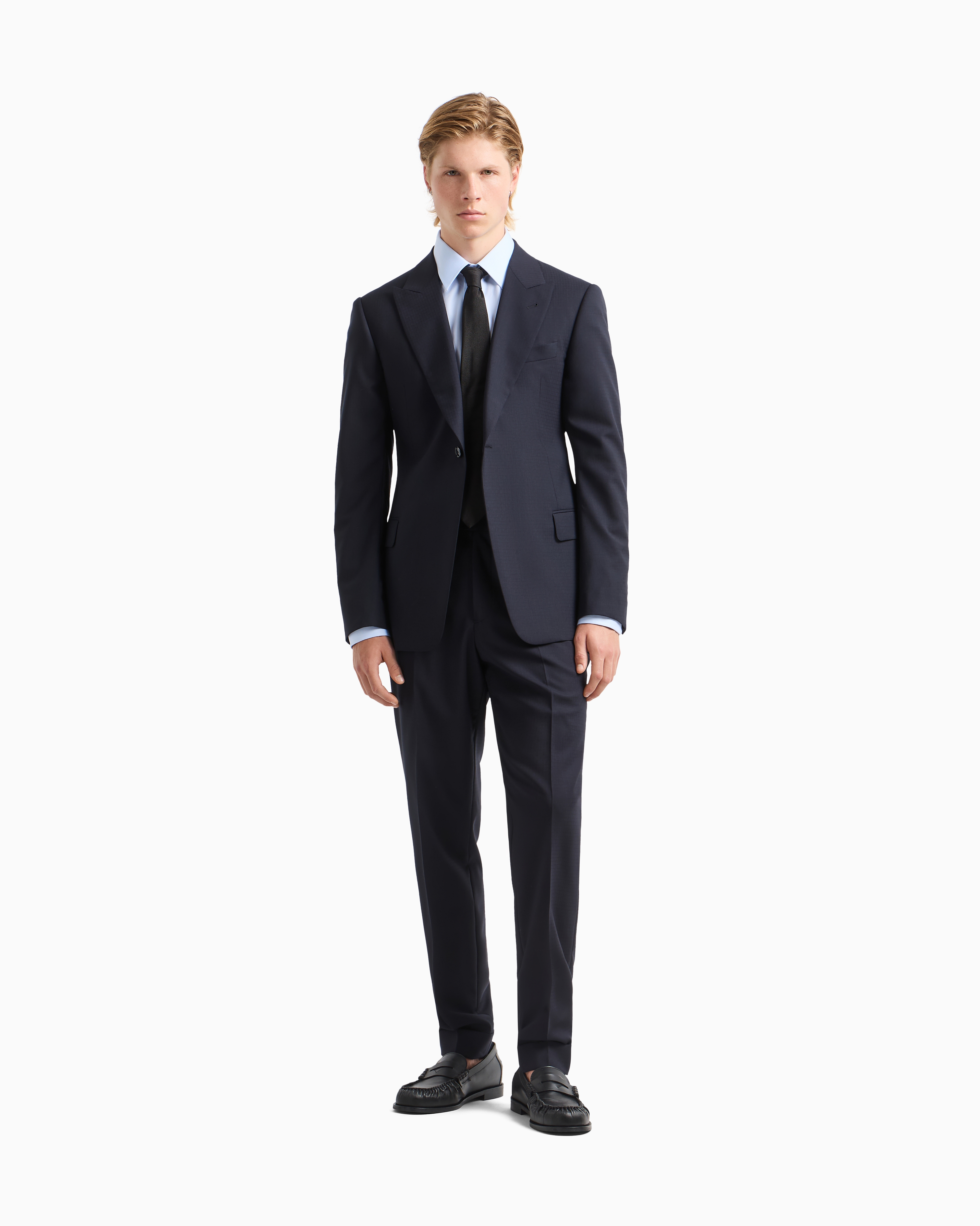 ★カシミヤ混 XLサイズ★ GIORGIO ARMANI ニット テーラード 紺 ☆カシミヤ混 XLサイズ☆ GIORGIO ARMANI ニット テーラード 紺