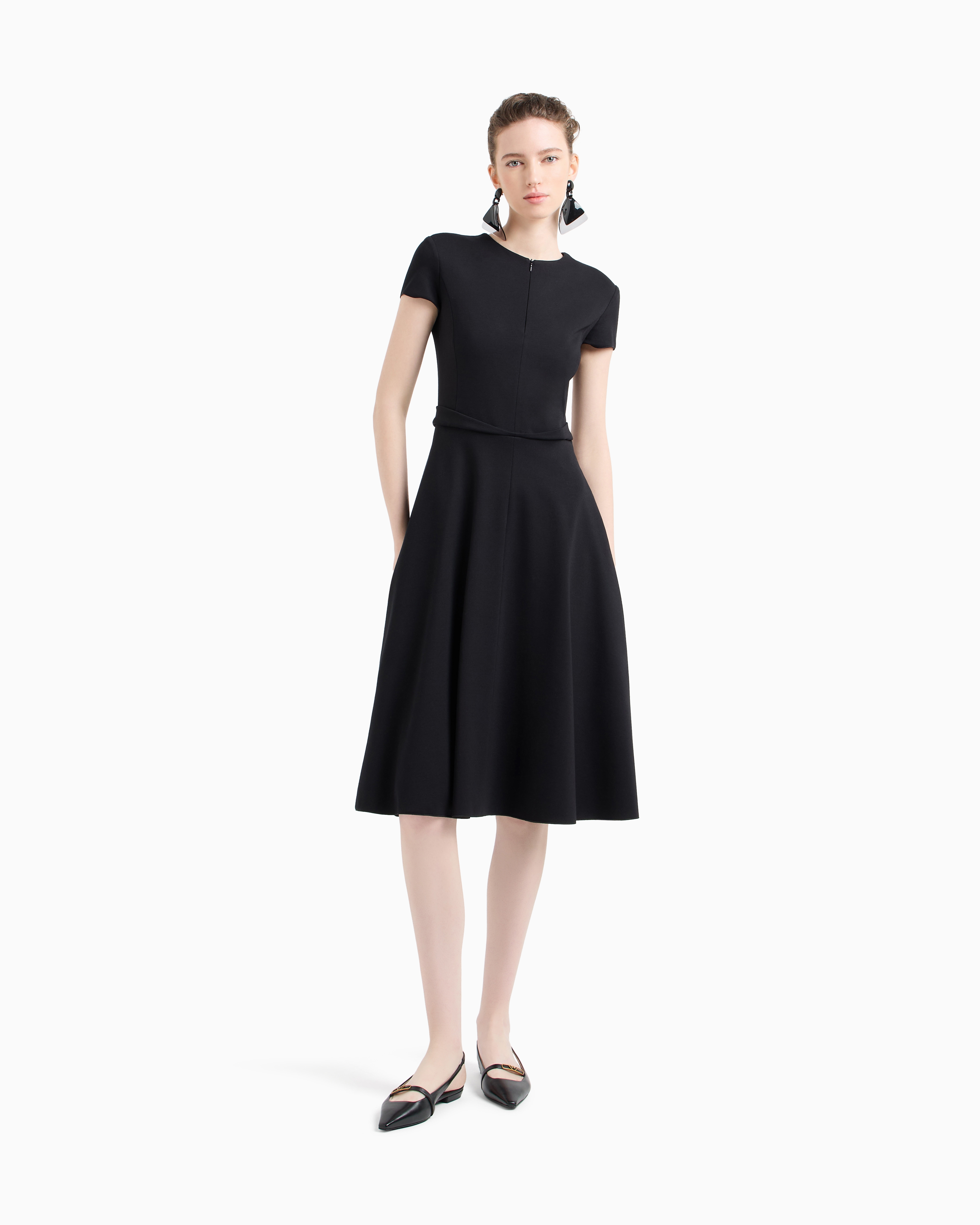 ARMANI COLLEZIONI✨極美品　ドレスワンピース　フレア　ビジュー袖 ARMANI COLLEZIONI - 極美品 ARMANI COLLEZIONI アルマーニ