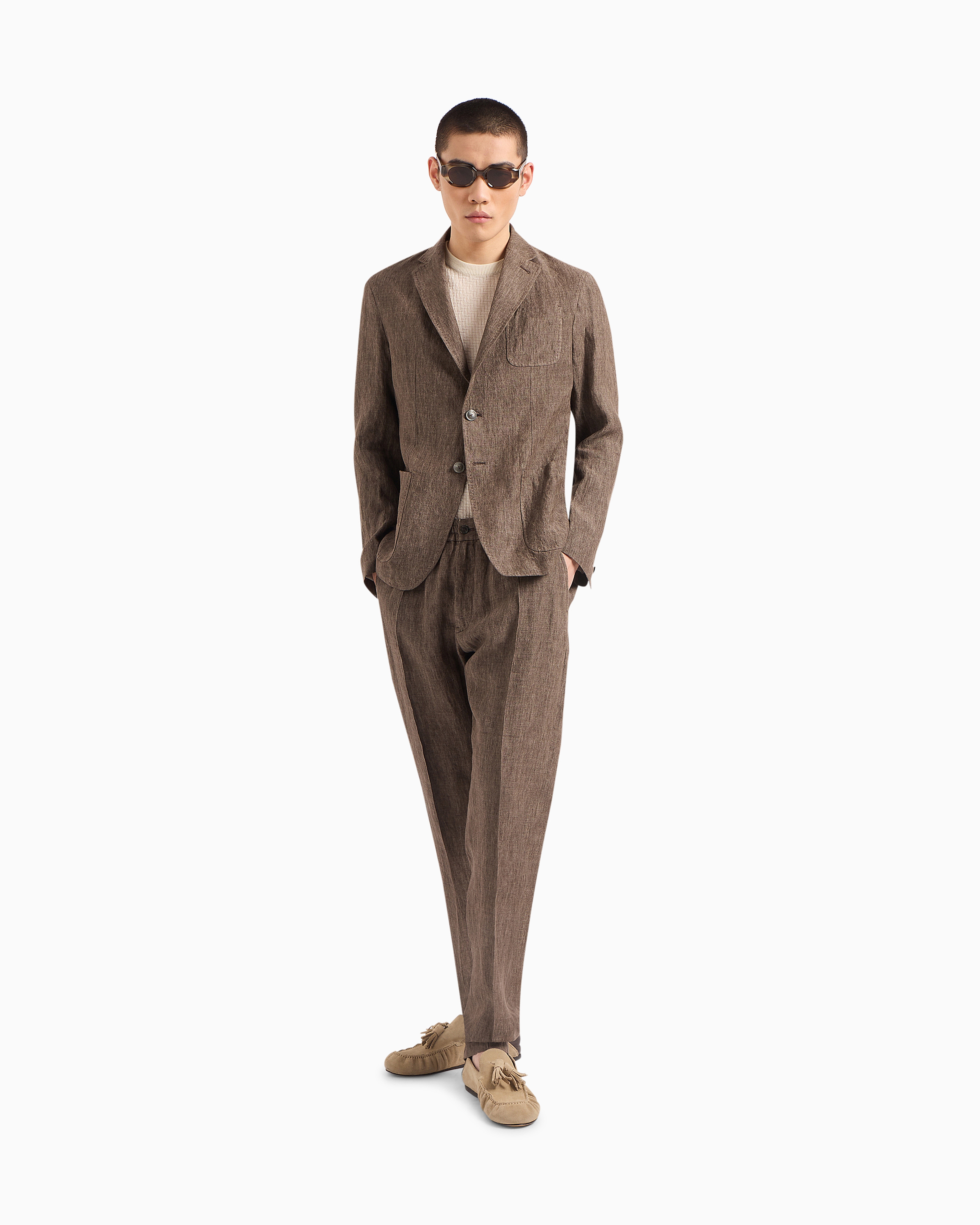 イタリア製 GIORGIO ARMANI ショート タック パンツ ベージュ イタリア製 GIORGIO ARMANI ショート タック パンツ ベージュ-最