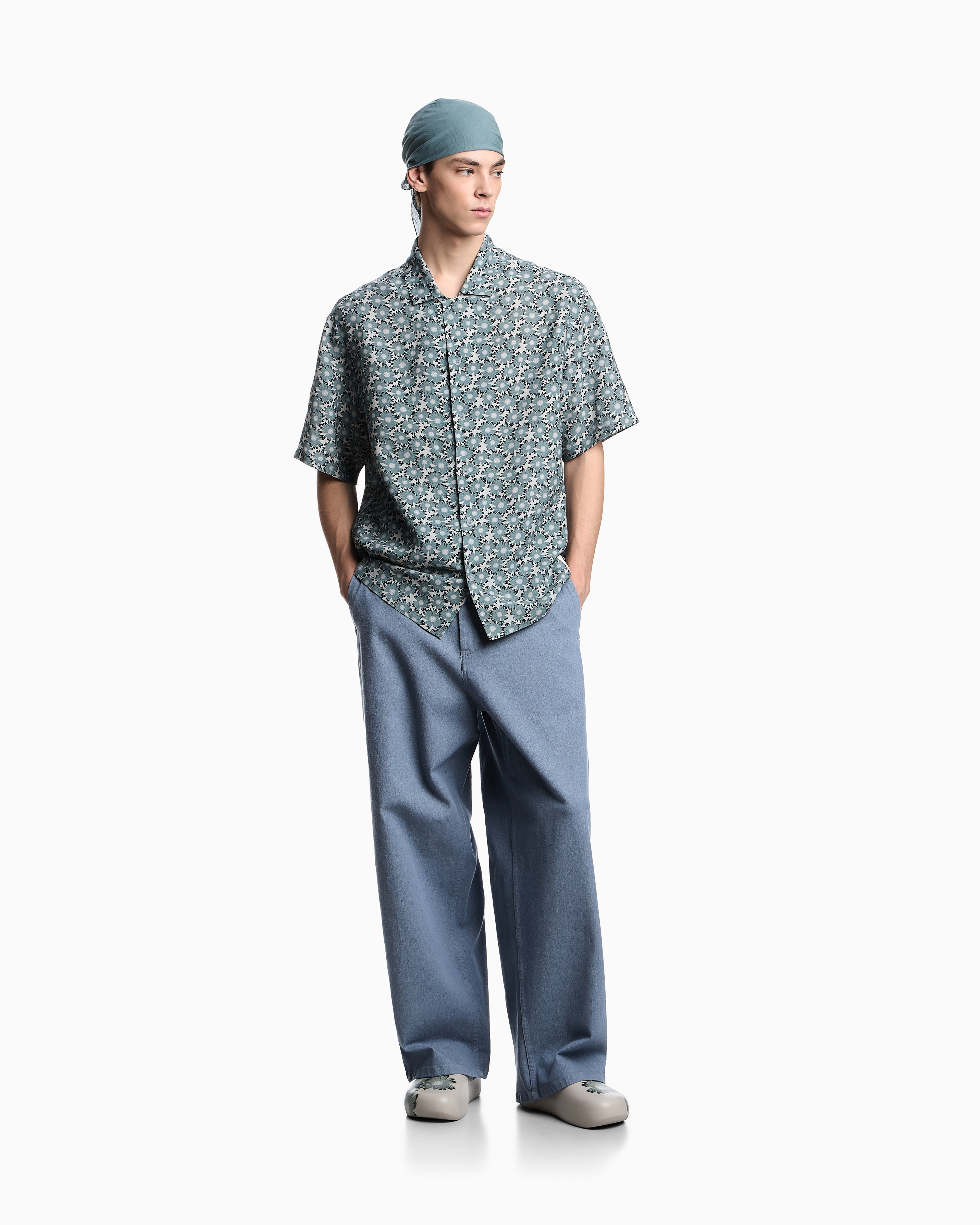 美品 アルマーニ ARMANI ノーカラー ツイード ラメ ネイビー