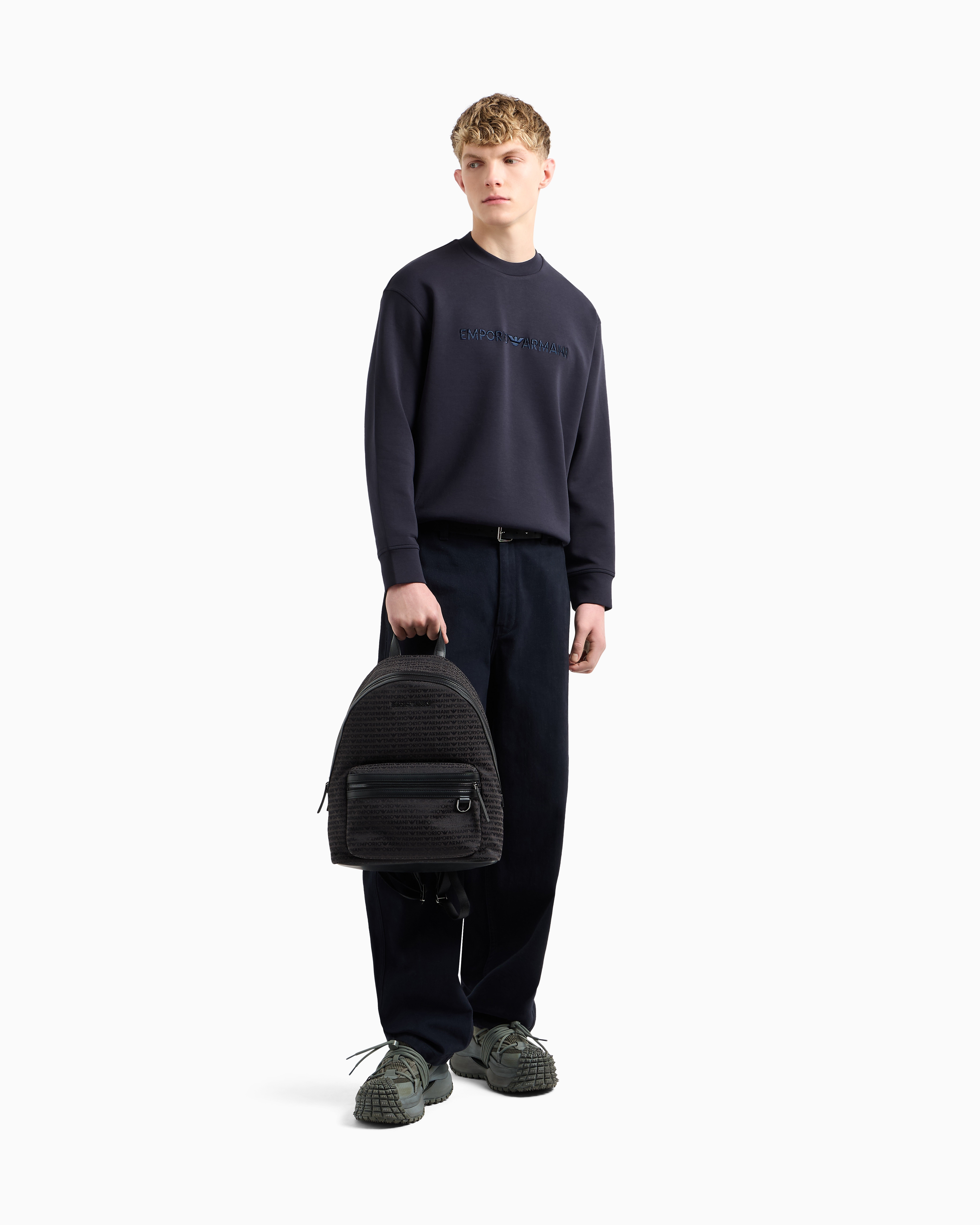 Emporio Armani◆ASV スウェットシャツ ツイルジャージー ロゴ ASV フード付きスウェットシャツ ダブルジャージー 3色