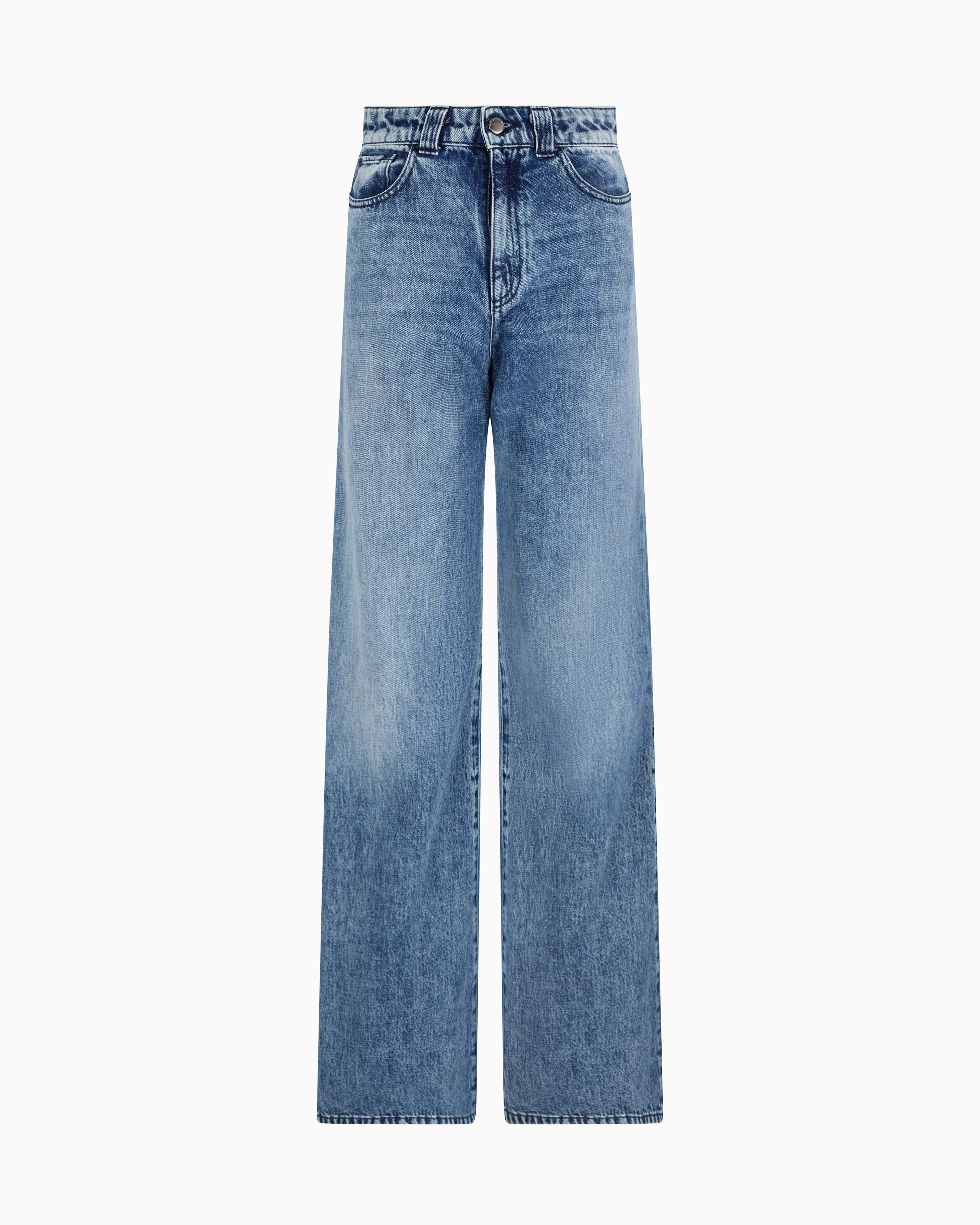 Emporio Armani - J14 high-rise wide-leg vintage-look denim jeans, Woman, Blue, Size: