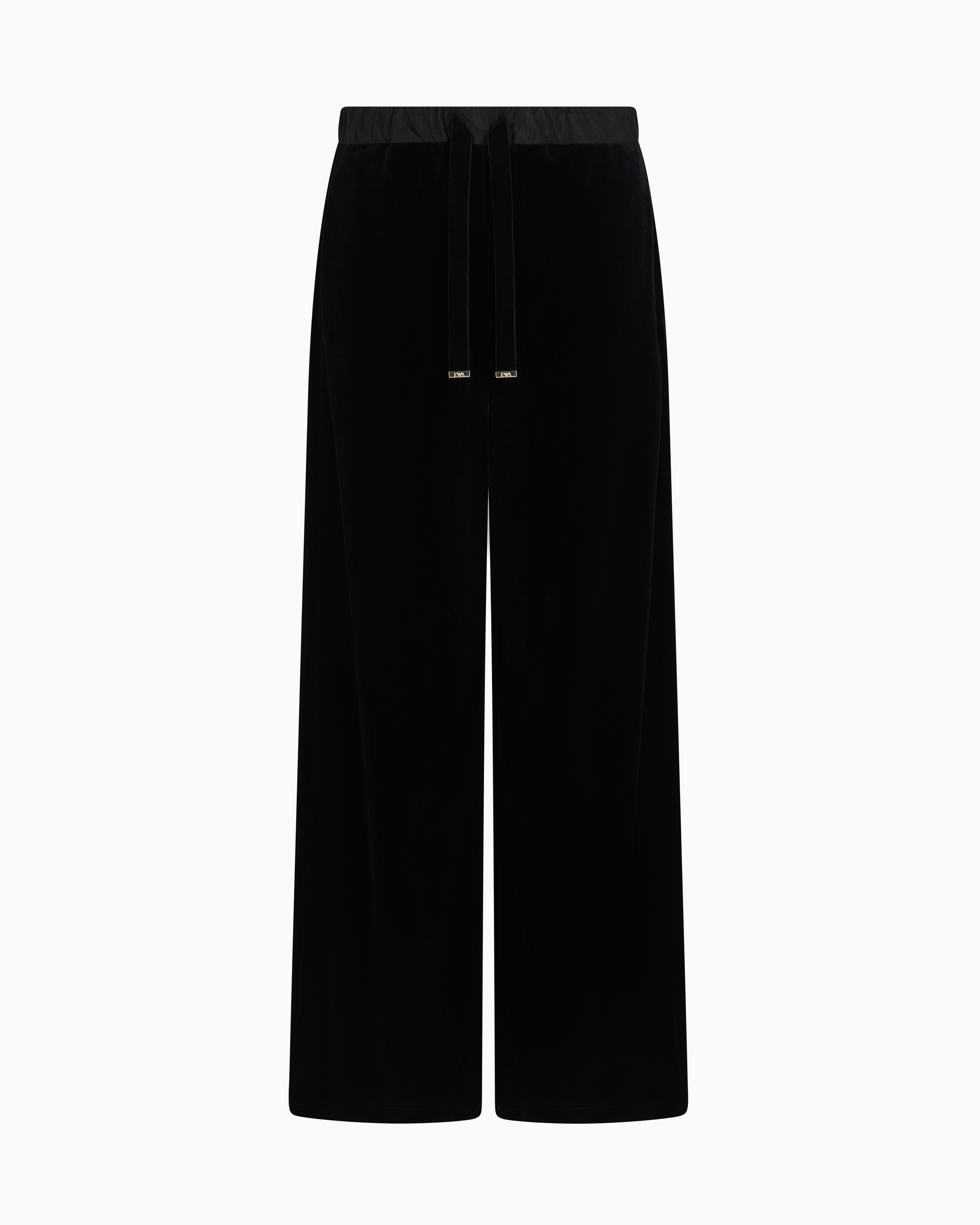 Emporio Armani - chenille elasticated-waist trousers, Woman, Black, Size:
