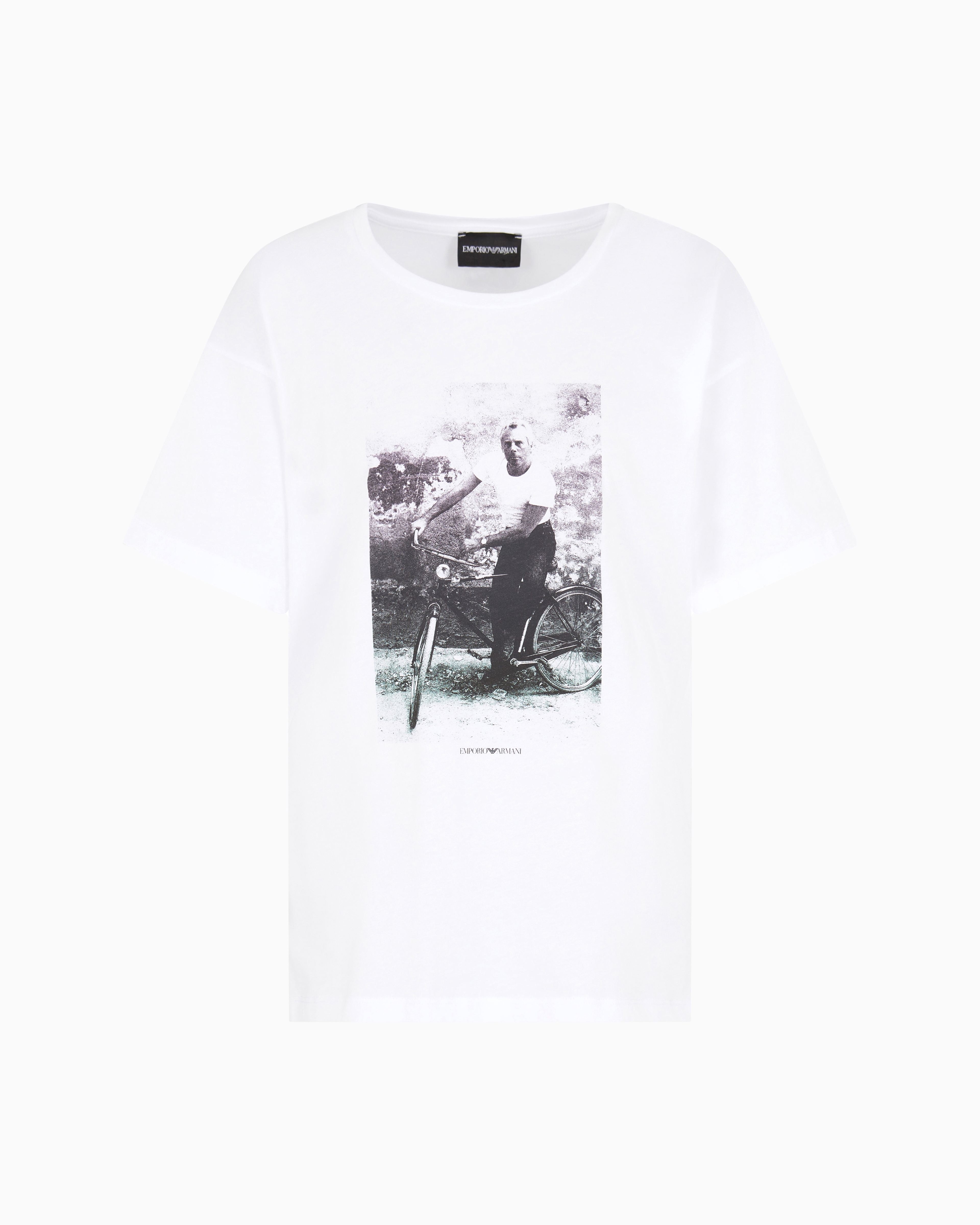 『EMPORIO ARMANI 』アルマーニ グラフィックプリント Tシャツ Tシャツ 軽量コットンジャージー フォトグラフィックプリント