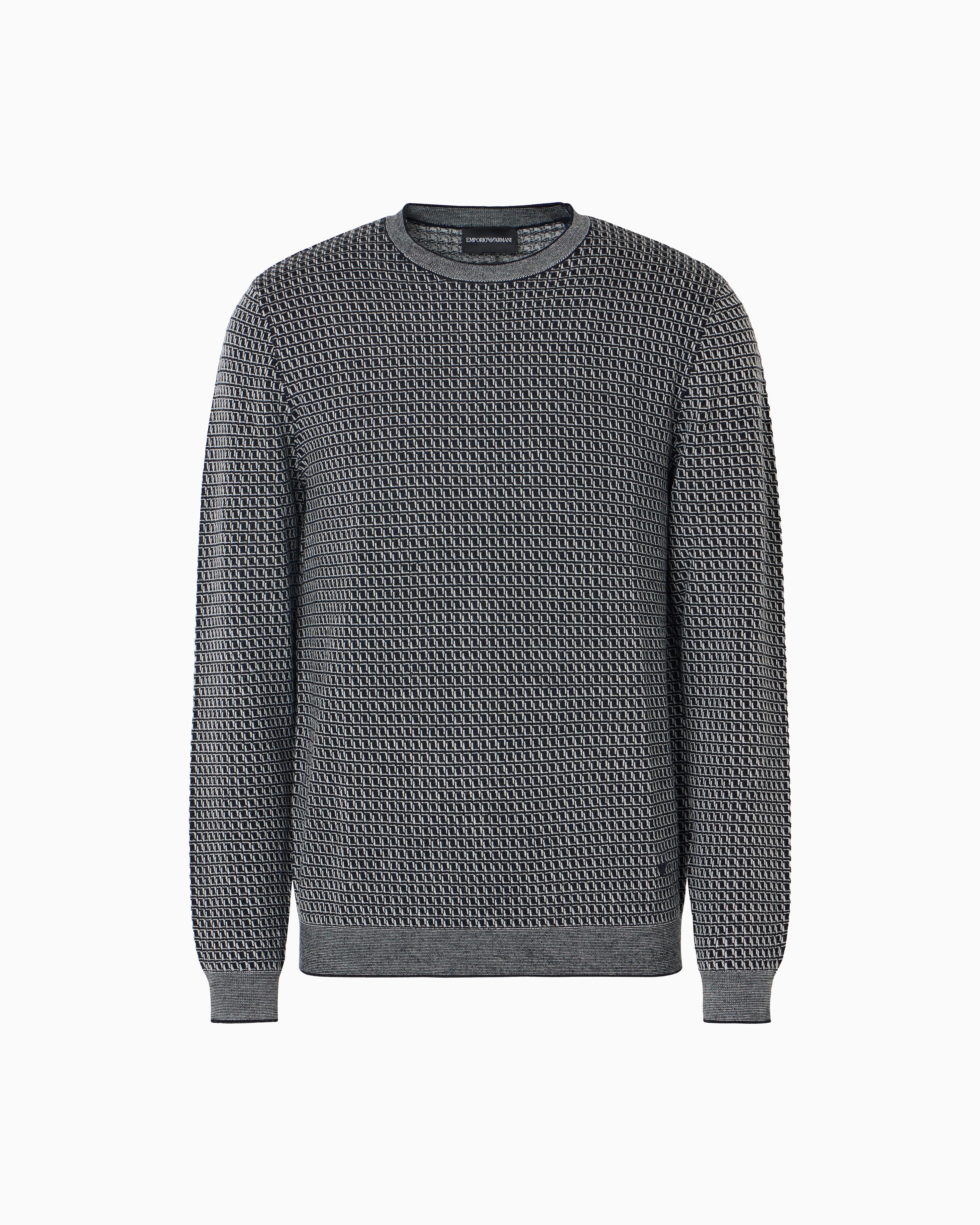 トップス archive ARMANI COLLEZIONI Drivers Knit US Exclusive op-art motif virgin-wool jumper | Emporio Armani