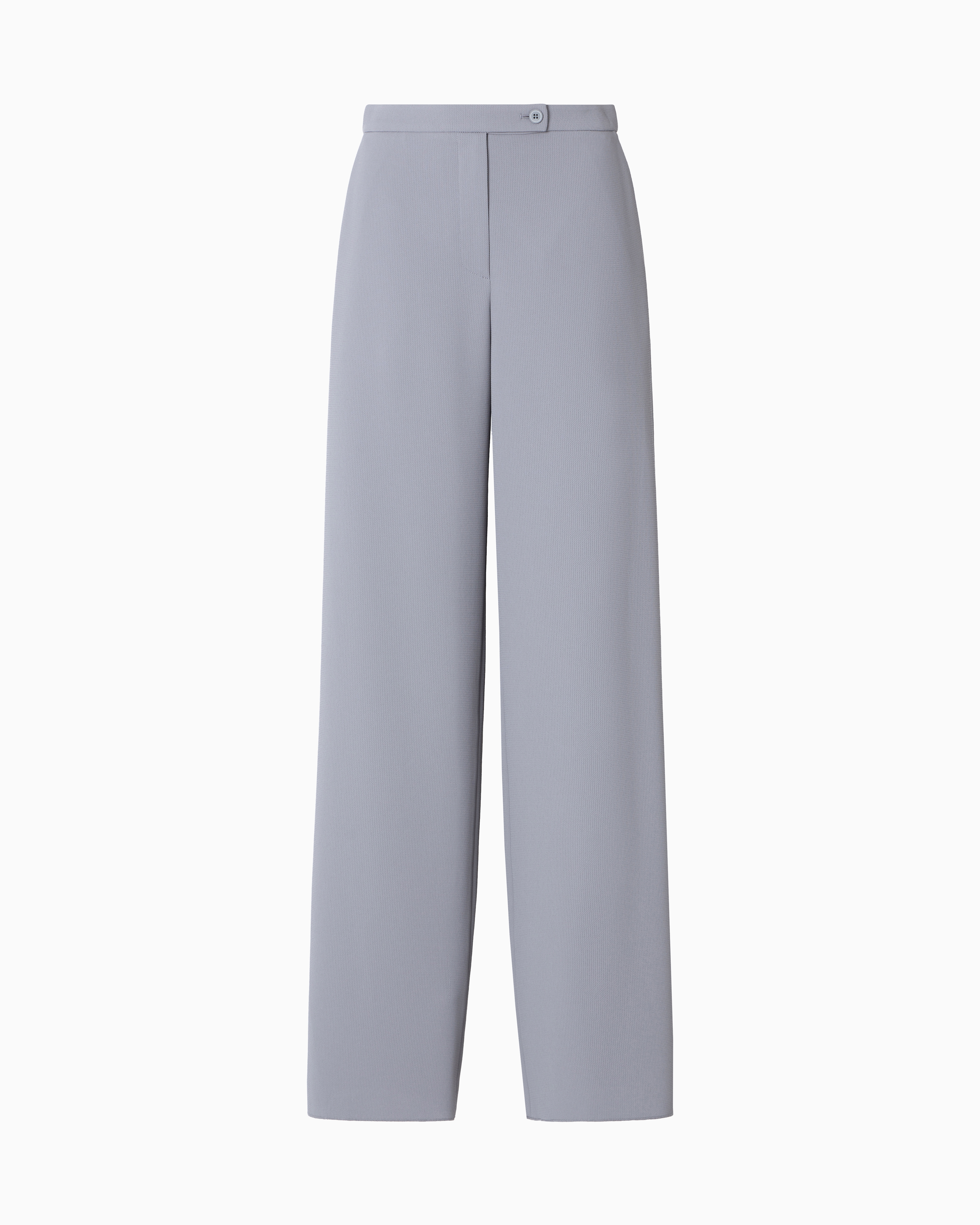 Emporio Armani - Palazzo trousers fluid armure fabric , Woman, Grey, Size: