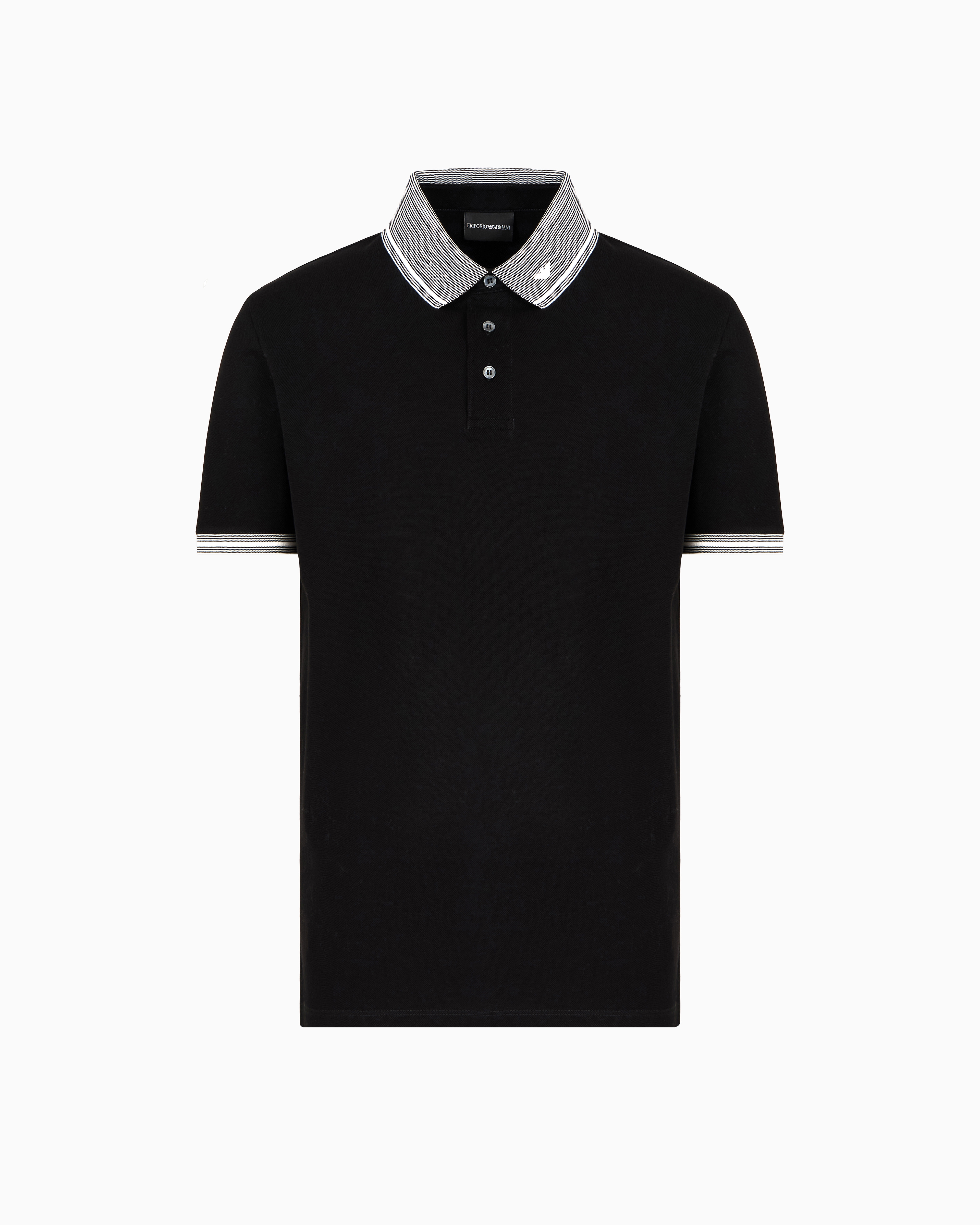 Tシャツ・カットソー EMPORIO ARMANI SS25 POLO SHIRT (EM000858 AF12955 U8168) V-neck T-shirt Icon in stretch viscose jersey | Giorgio Armani