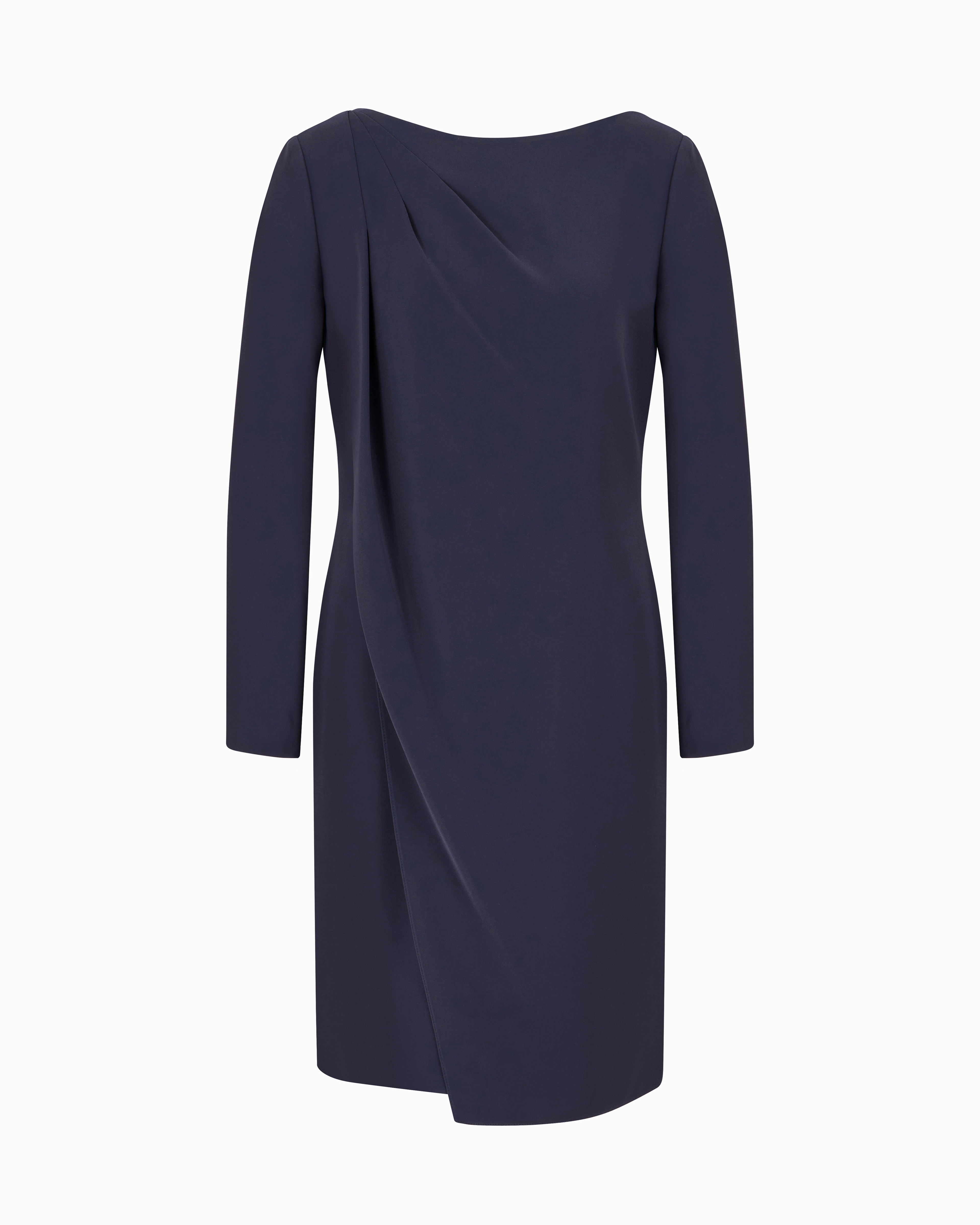 Emporio Armani - Technical cady dress with front panel, Woman, Blue, Size: