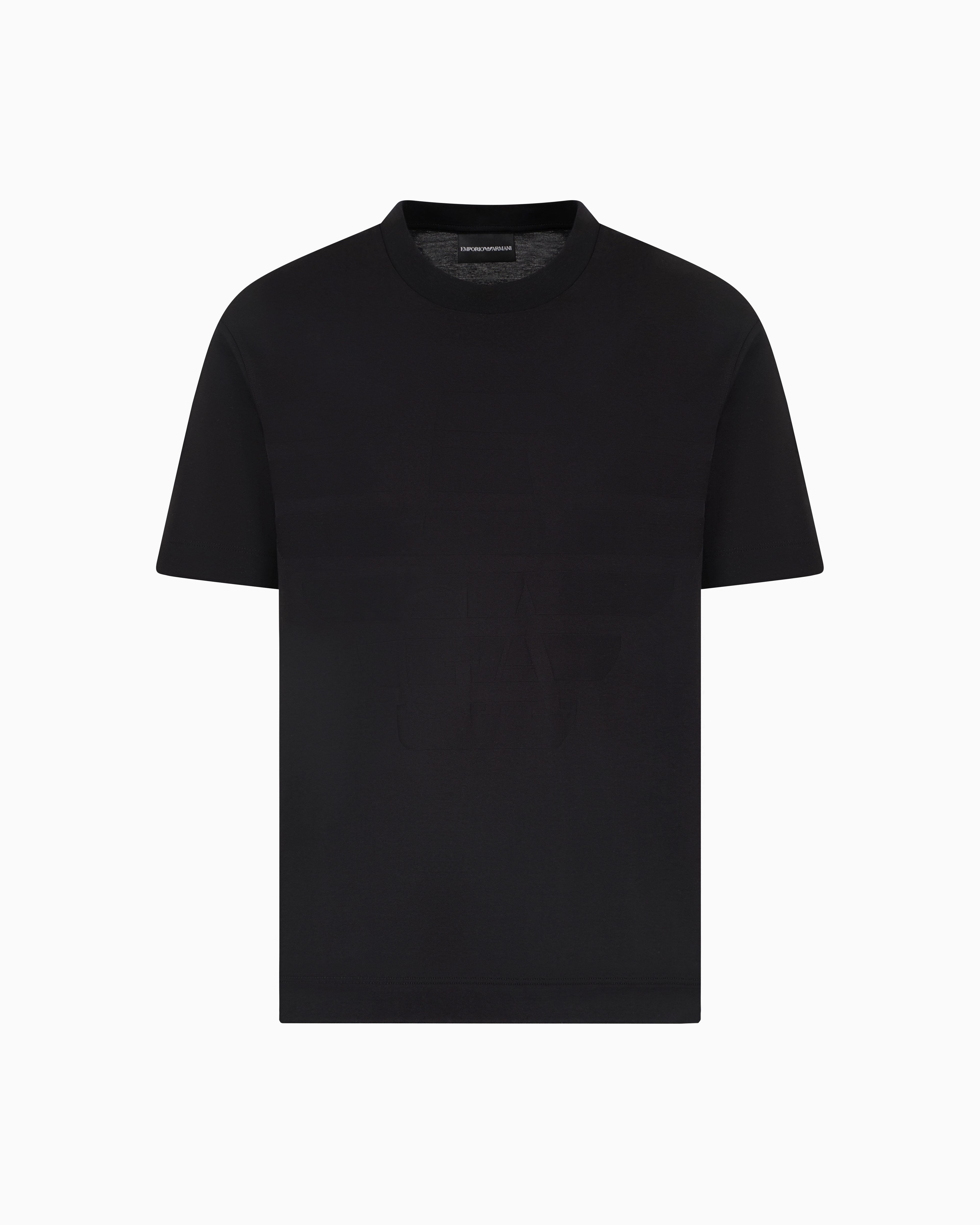 Emporio Armani - ASV Jersey T-shirt with jacquard logo, Man, Black, Size: